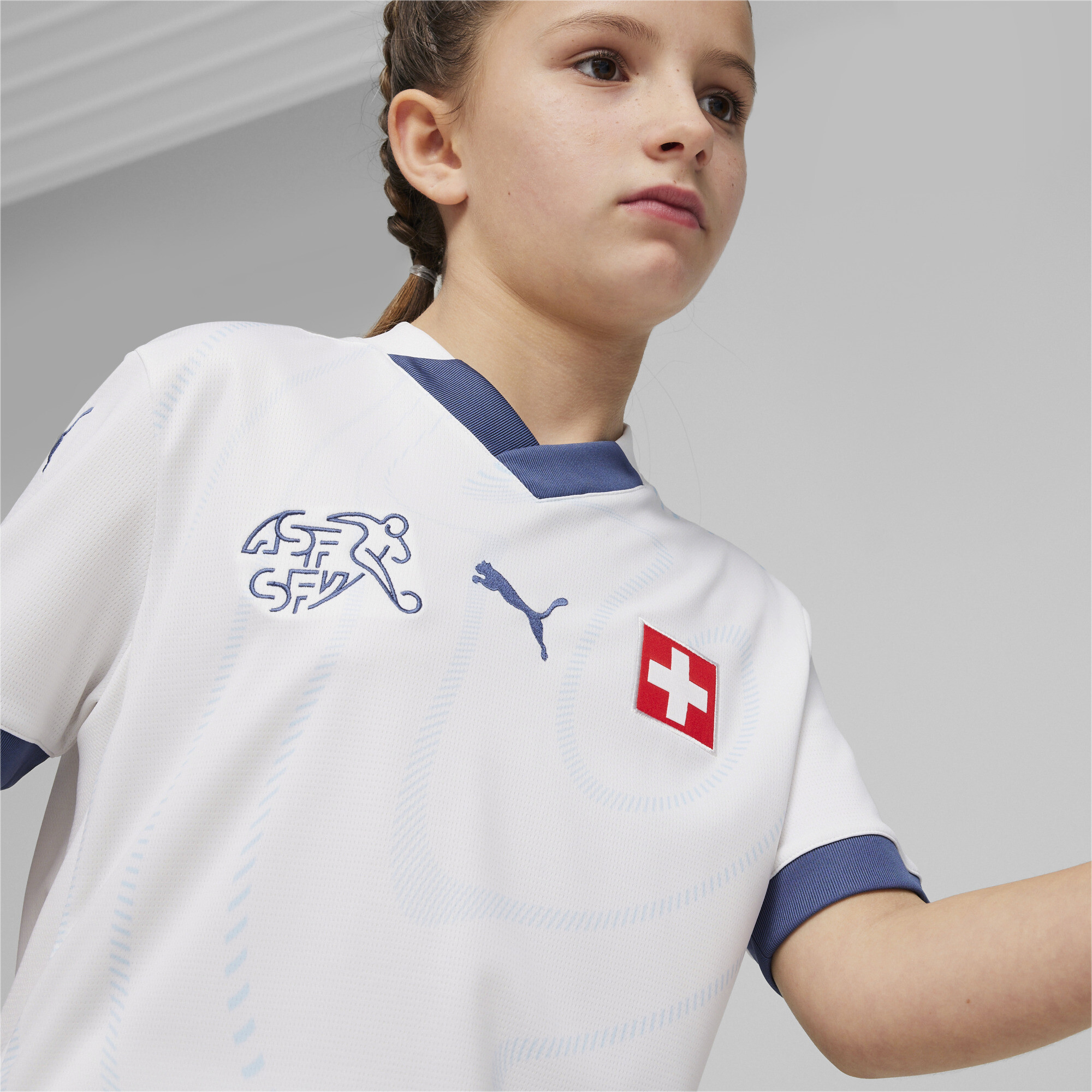 Puma Switzerland 2024 Away Jersey Youth, White, Size 11-12Y, Clothing