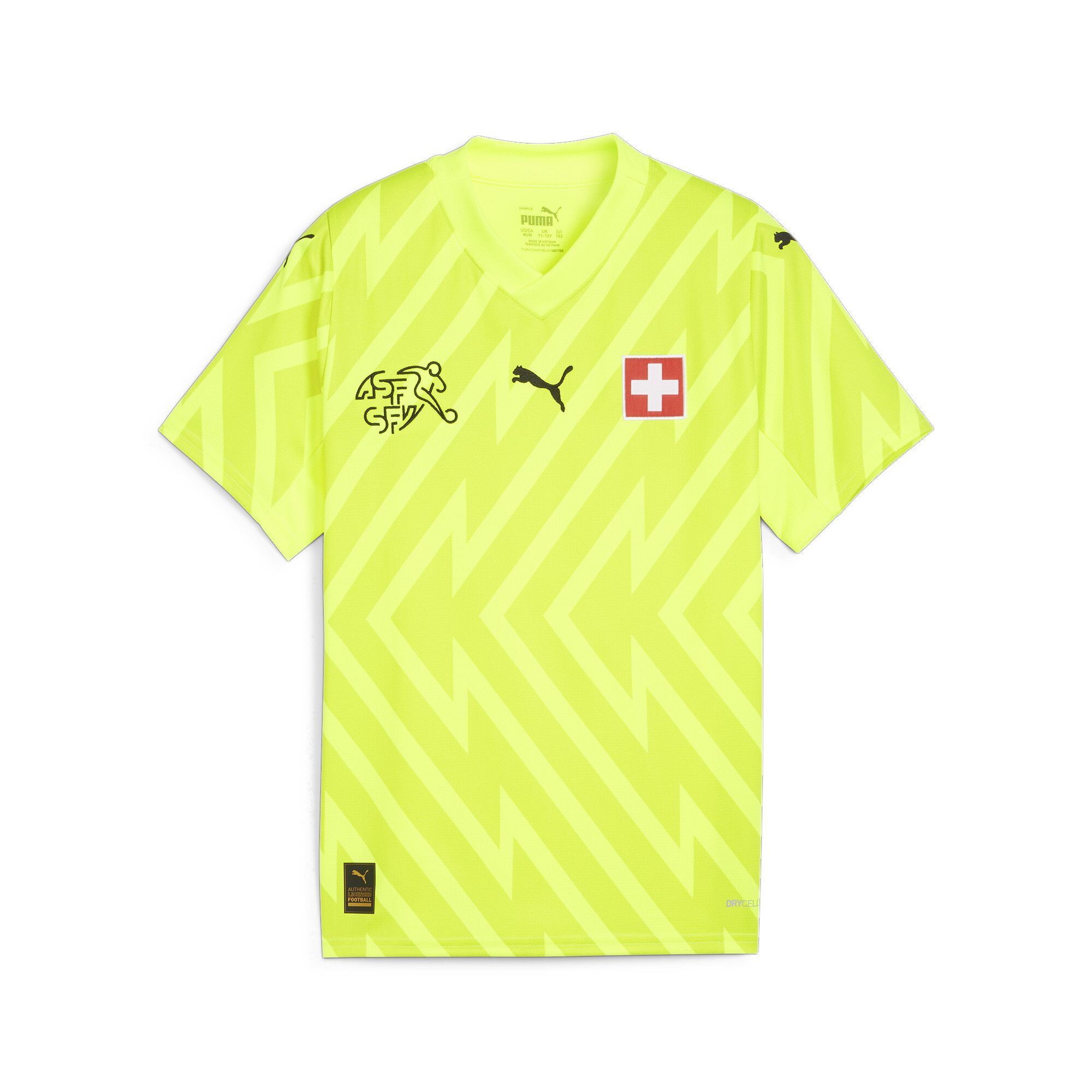 Puma Switzerland Youth Goalkeeper Jersey, Yellow, Size 11-12Y, Clothing