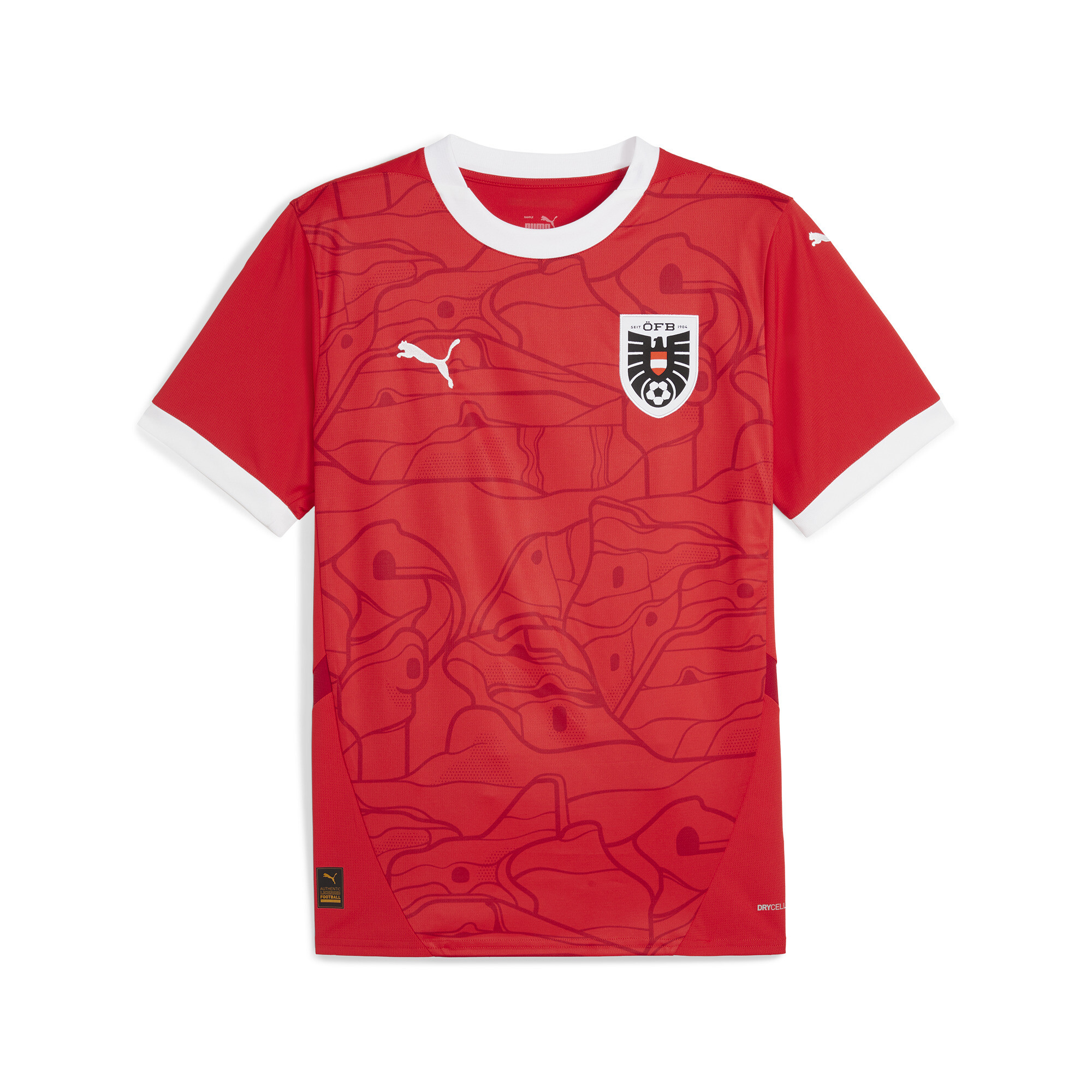 Men's Puma Austria 2024 Home Jersey, Red, Size L, Clothing