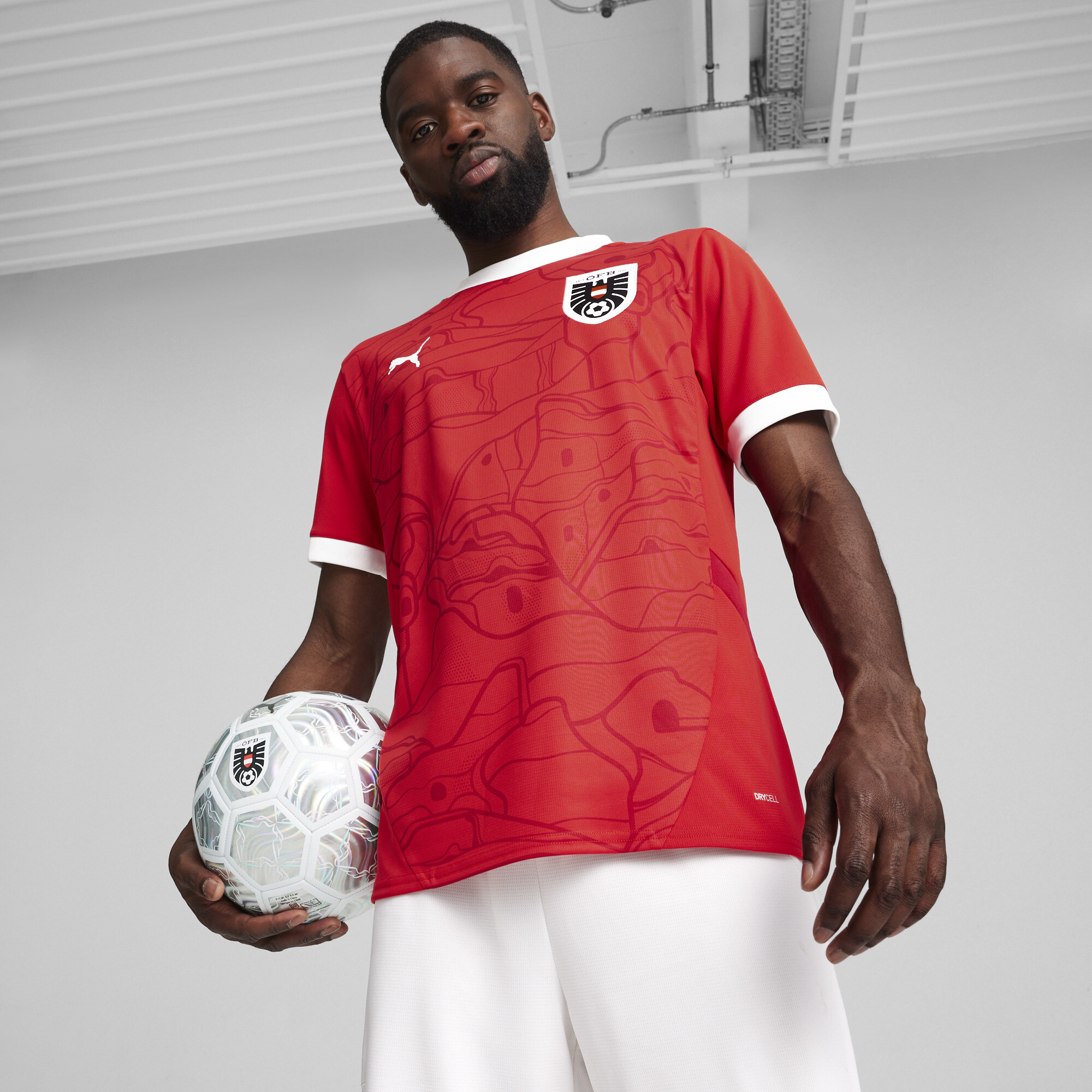 Puma Österreich 2024 Fußball Heimtrikot Herren | Mit Other Pattern | Red/Chili Pepper | Größe: XXL