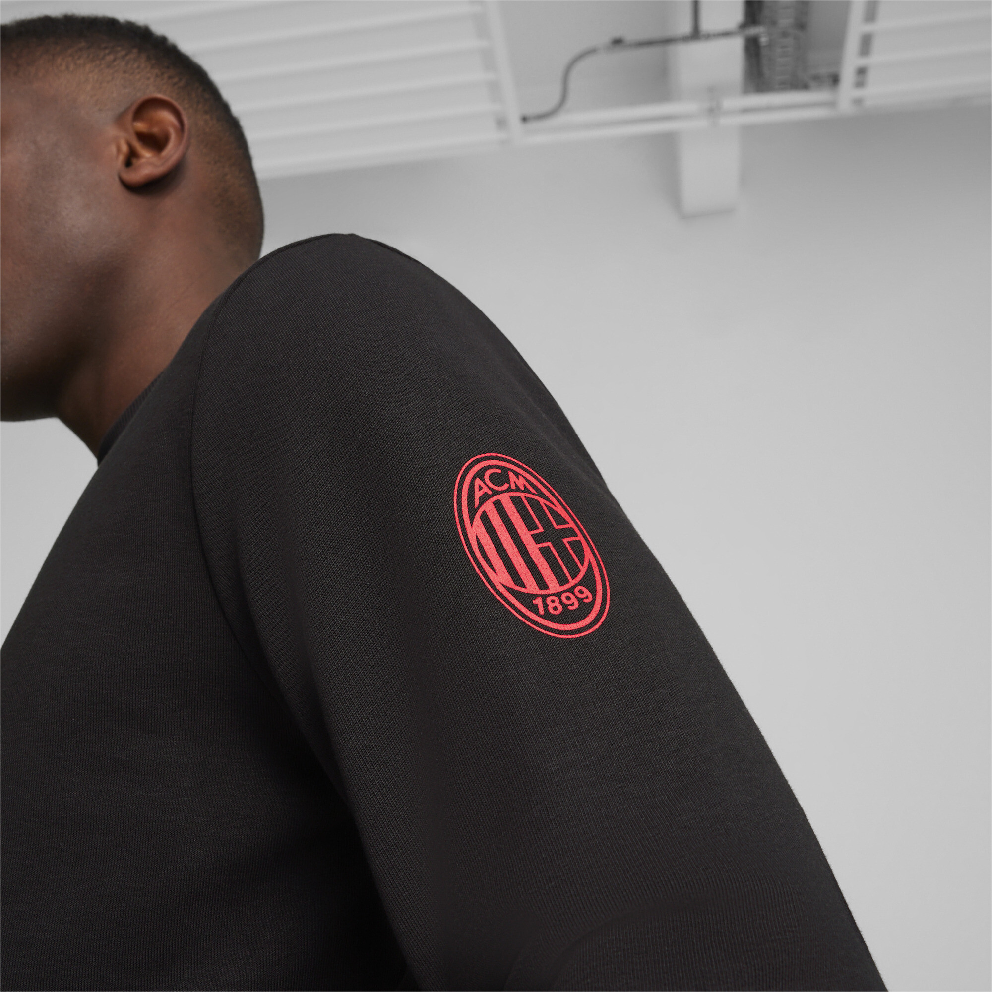 Men's Puma AC Milan Ftblicons Sweatshirt, Black, Size XL, Sport