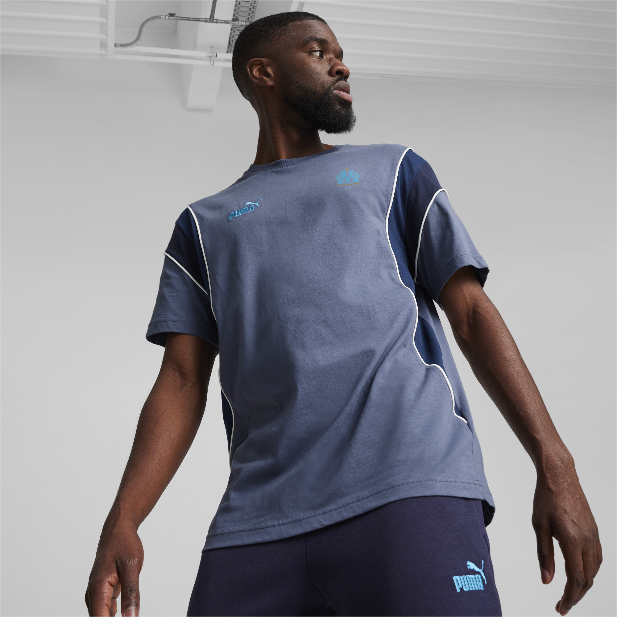 Men's Puma Olympique De Marseille Ftbl Archive T-Shirt, Blue, Size M, Sport