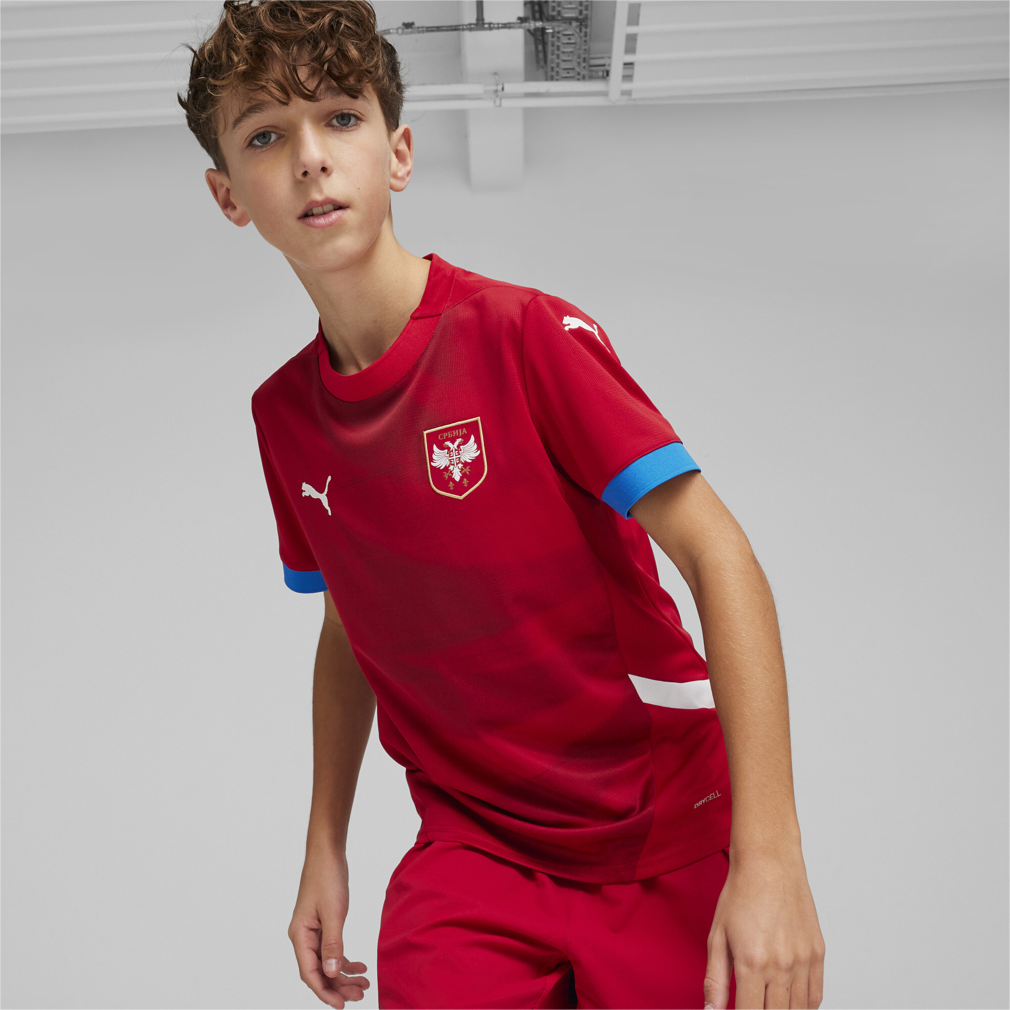 Puma Serbia Football 2024 Youth Home Jersey, Red, Size 7-8Y, Clothing