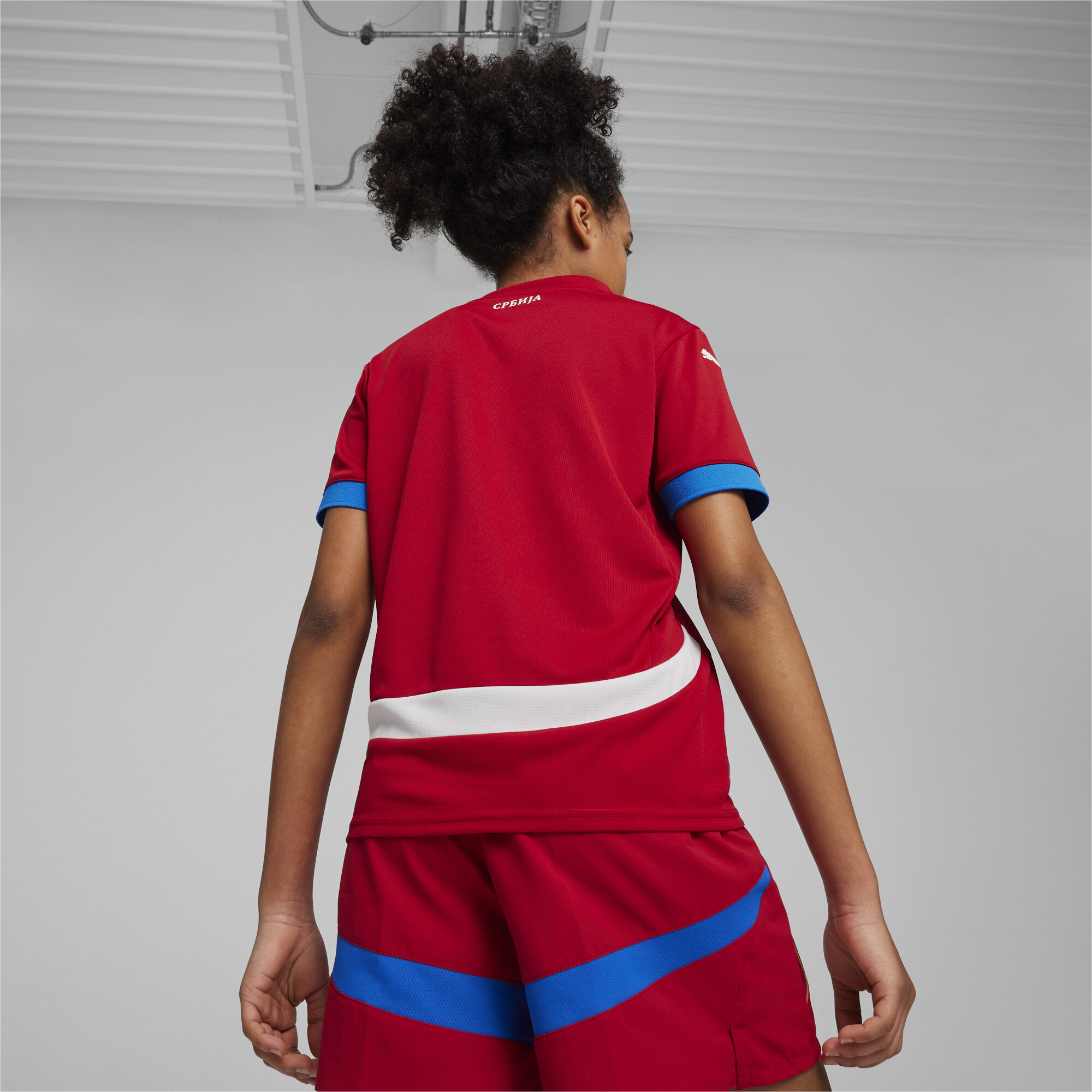 Puma Serbia Football 2024 Youth Home Jersey, Red, Size 7-8Y, Clothing