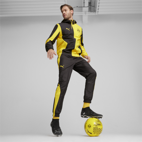 Borussia Dortmund Pre-match Jacket, Cyber Yellow-PUMA Black, large-ZAF