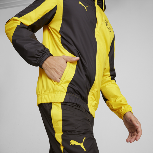 Borussia Dortmund Pre-match Jacket, Cyber Yellow-PUMA Black, large-ZAF