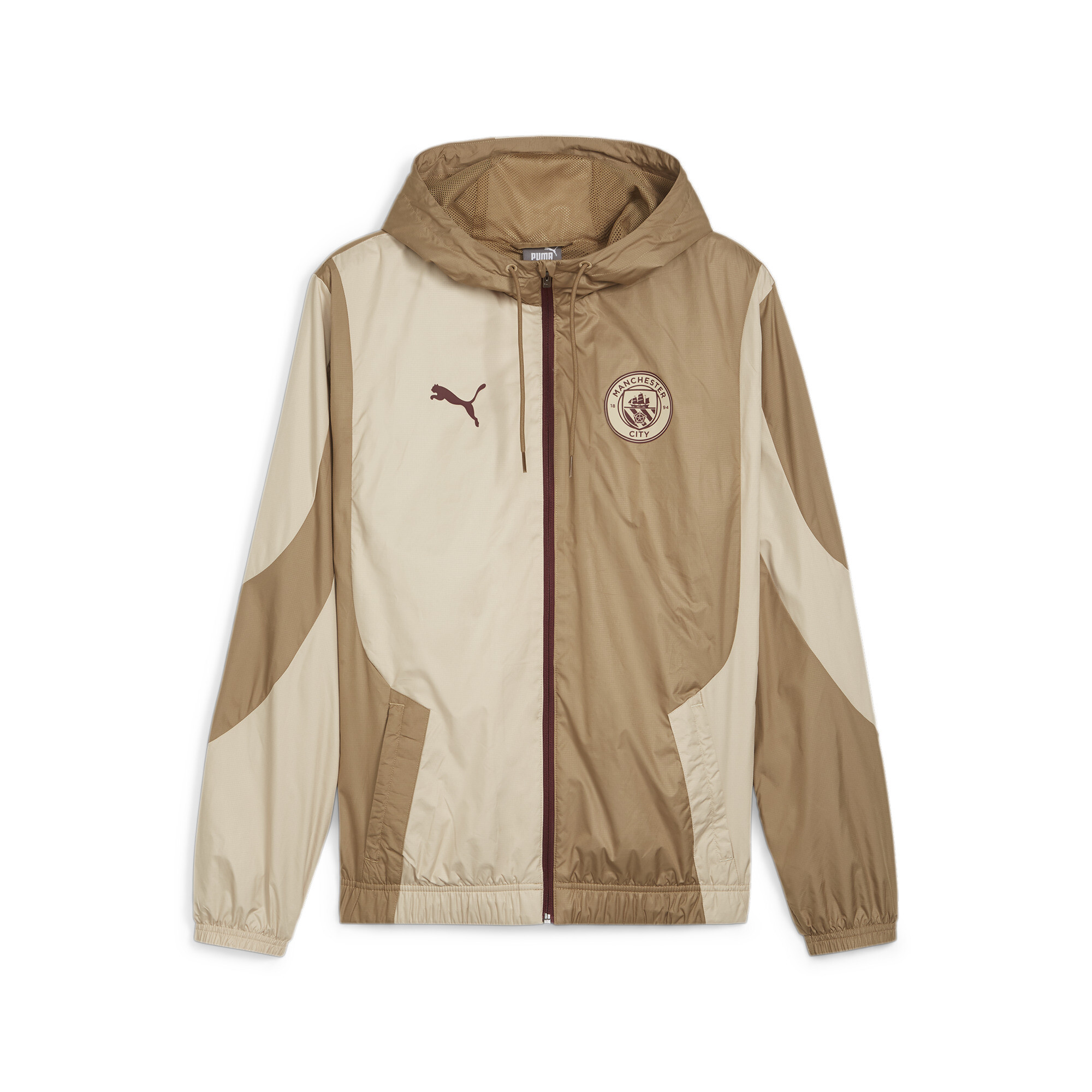 Men's Puma Manchester City Pre-match Jacket, Beige, Size XL, Clothing