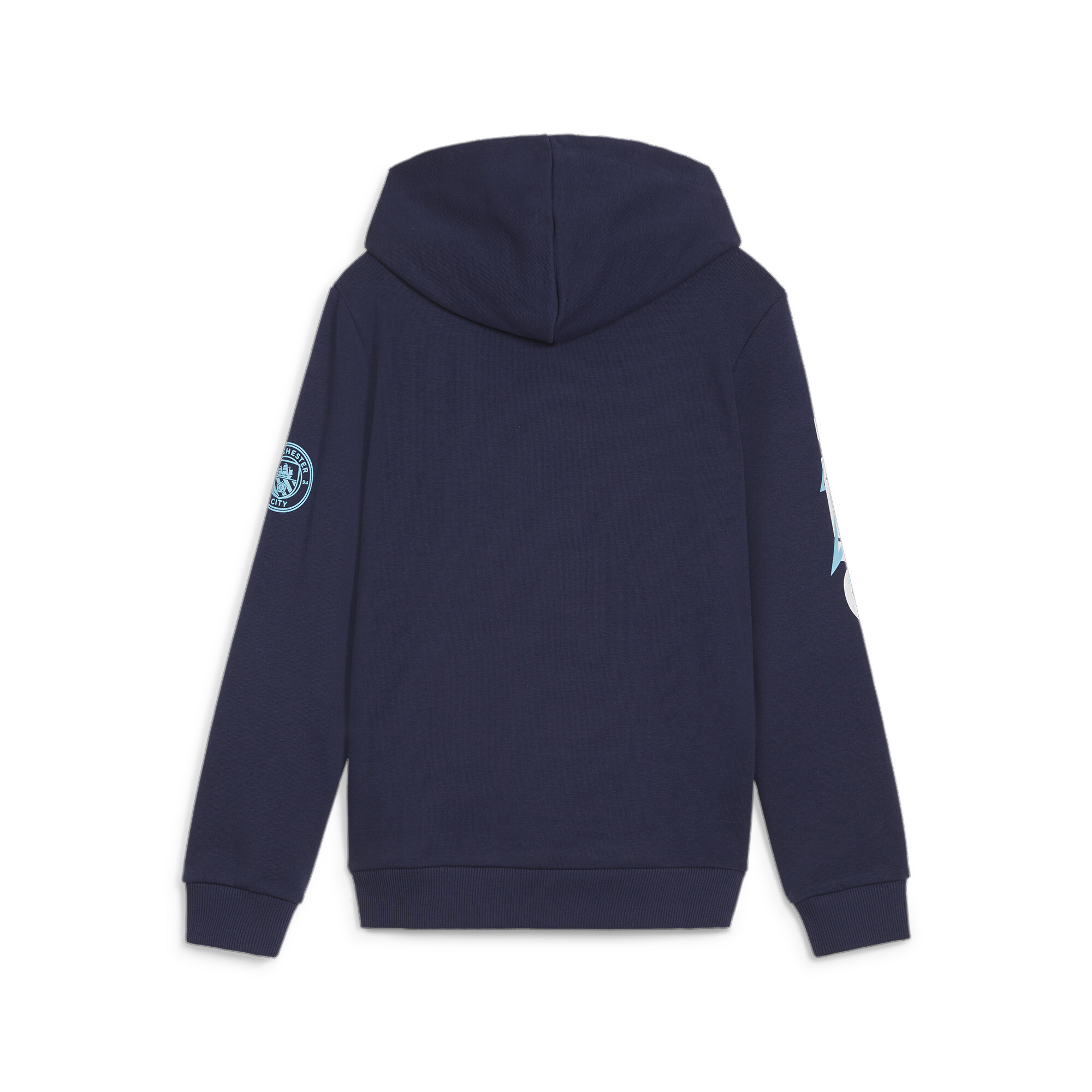 PUMA Manchester City Ftblicons Hoodie In Blue, Size 7-8 Youth