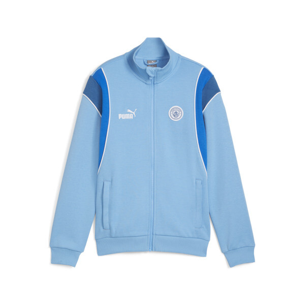 Puma Manchester City Ftblarchive Big Kids' Track Jacket In Team Light Blue-racing Blue