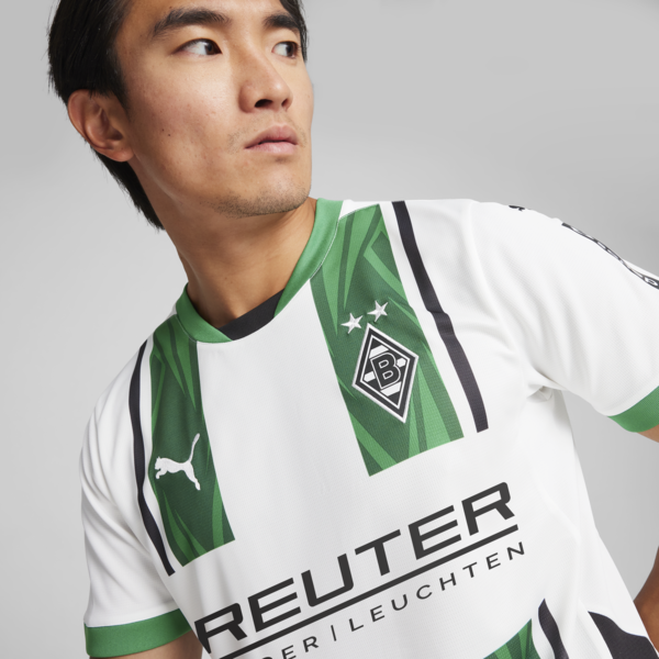 Jersey local Borussia Mönchengladbach 24/25 para hombre, PUMA White-Archive Green, large-MEX