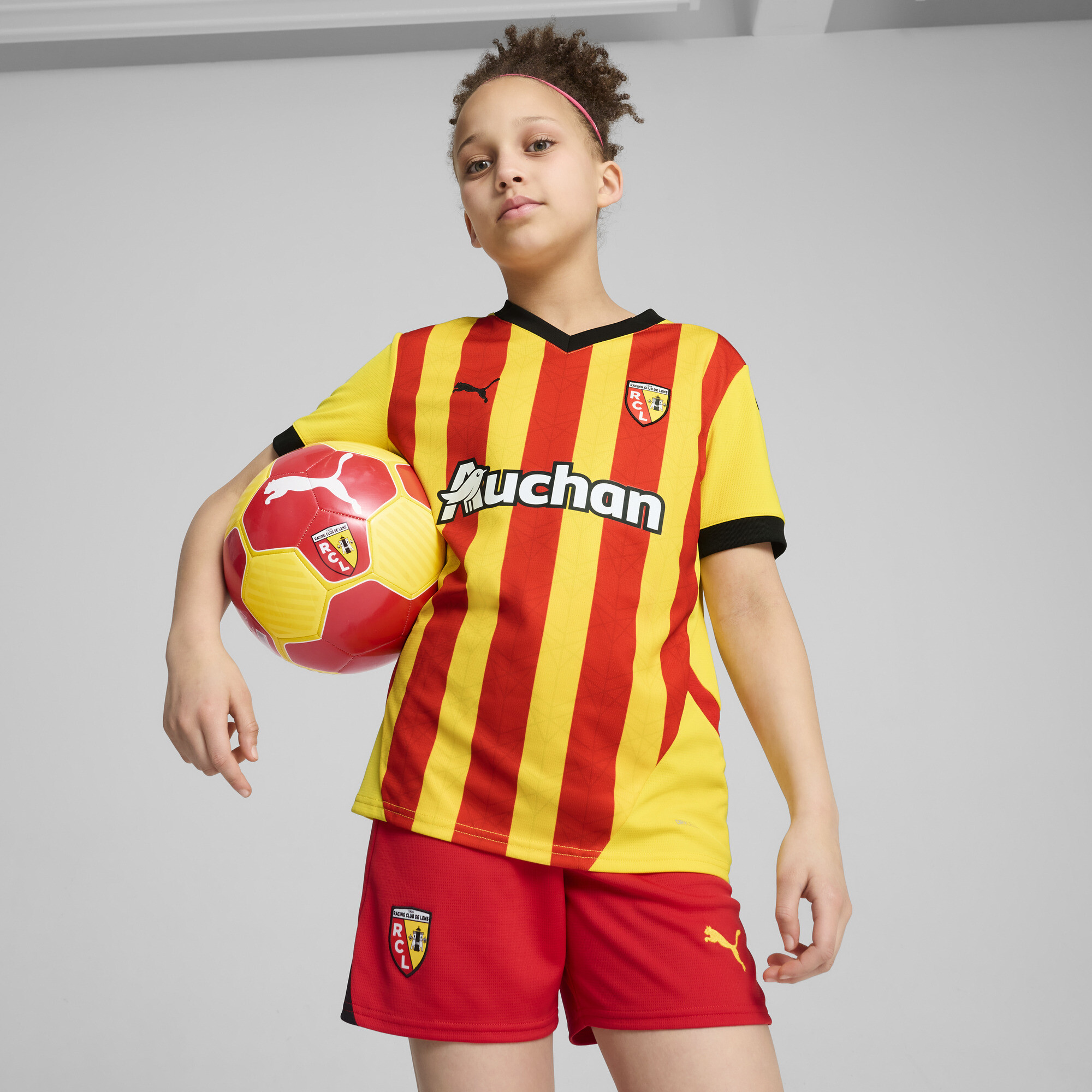 Puma RC Lens 24/25 Heimtrikot Teenager Für Für Kinder | Mit Print | Pelé Yellow/Red | Größe: 13-14Y