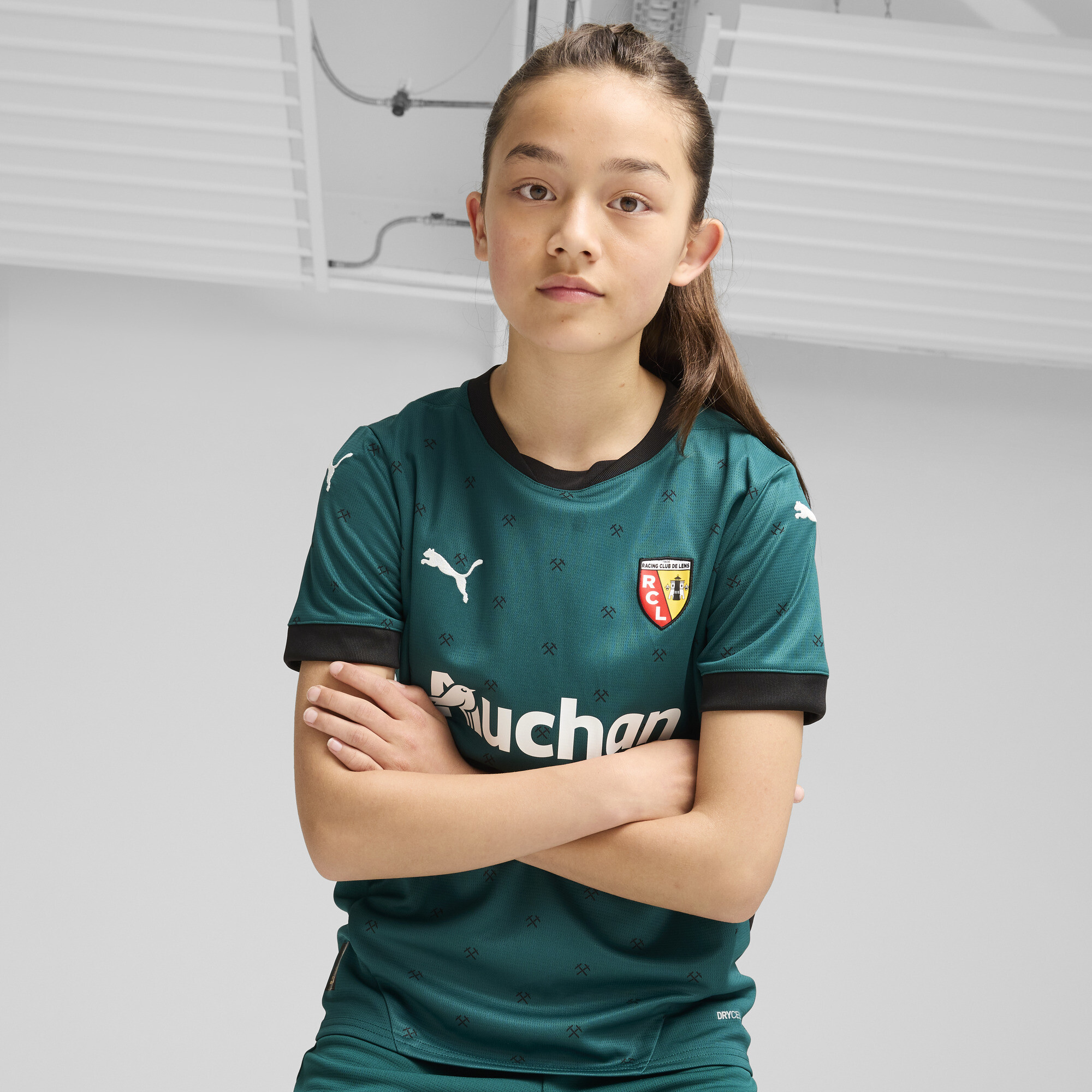 Puma RC Lens 24/25 Auswärtstrikot Teenager Für Für Kinder | Mit Print | Varsity Green/Black | Größe: 9-10Y