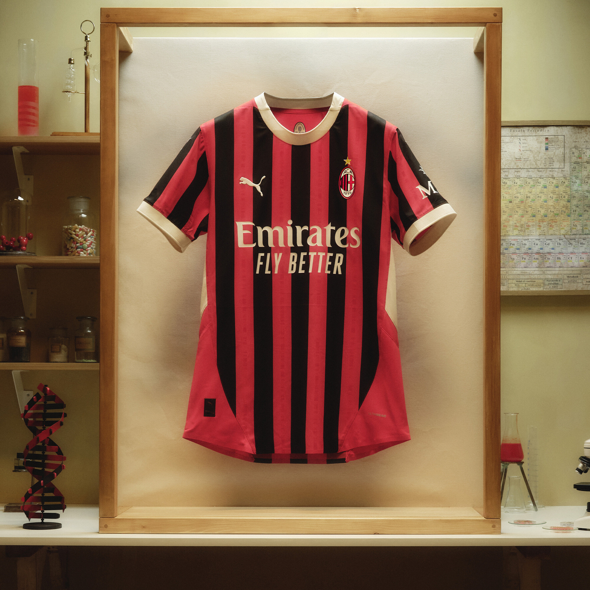 Puma AC Milan 24/25 Authentic Home Jersey, Red, Size XS, Clothing