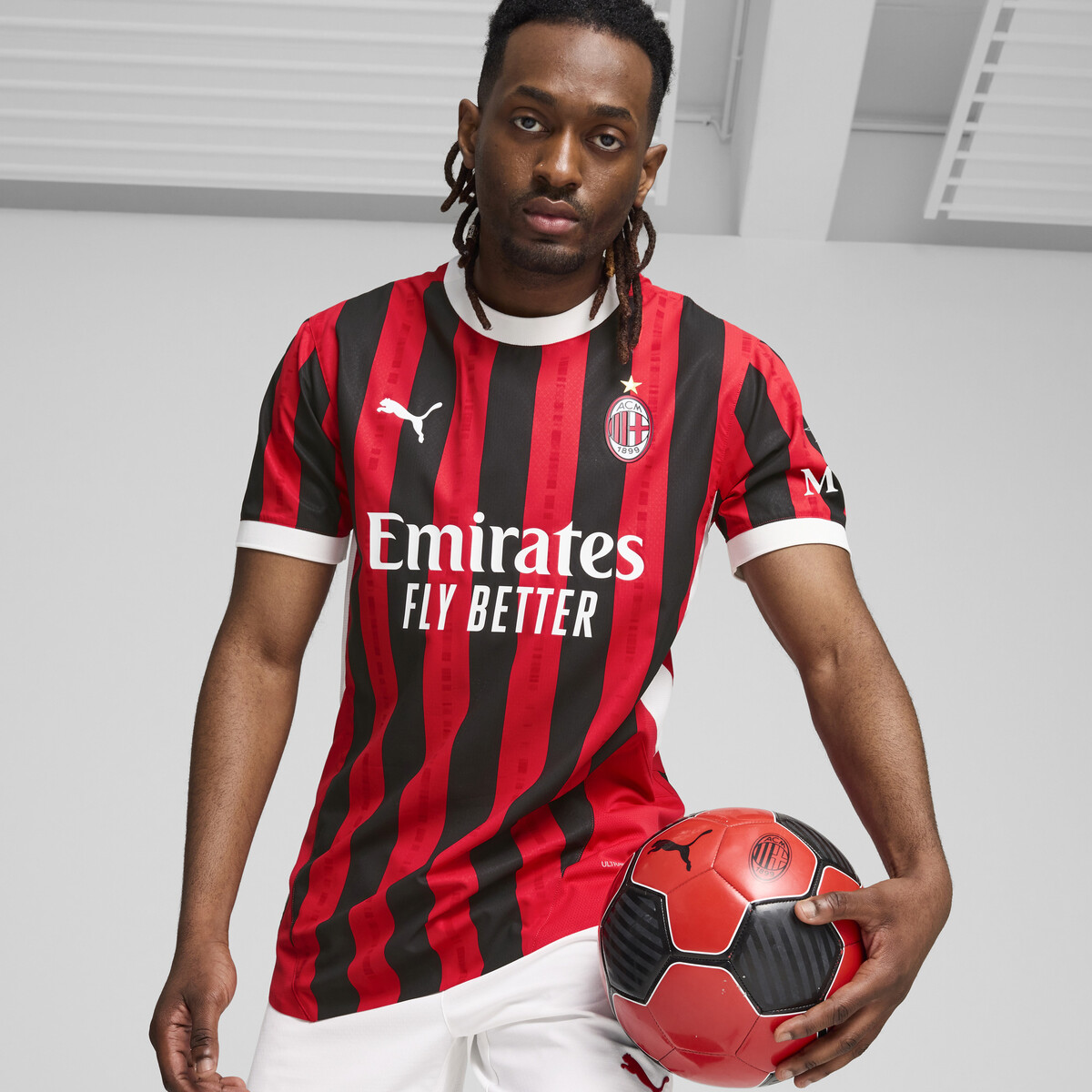 AC Milan 24/25 Authentic Home Jersey Men in For All Time Red/Black by PUMA, XS