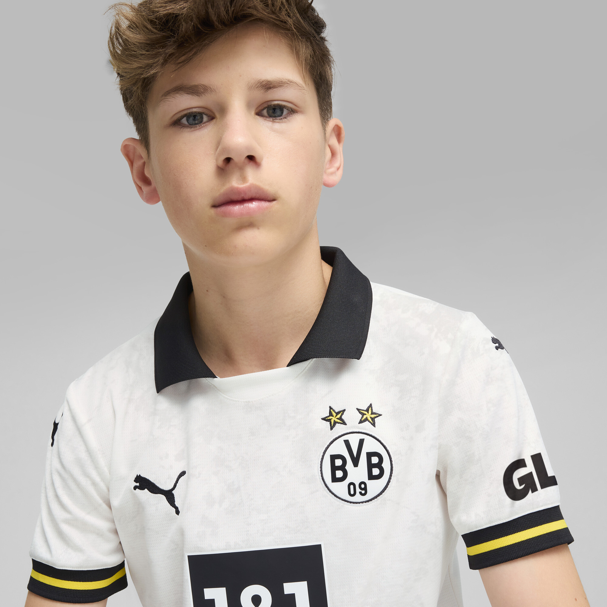 Puma Borussia Dortmund 24/25 Third Jersey Youth, White, Size 9-10Y, Clothing