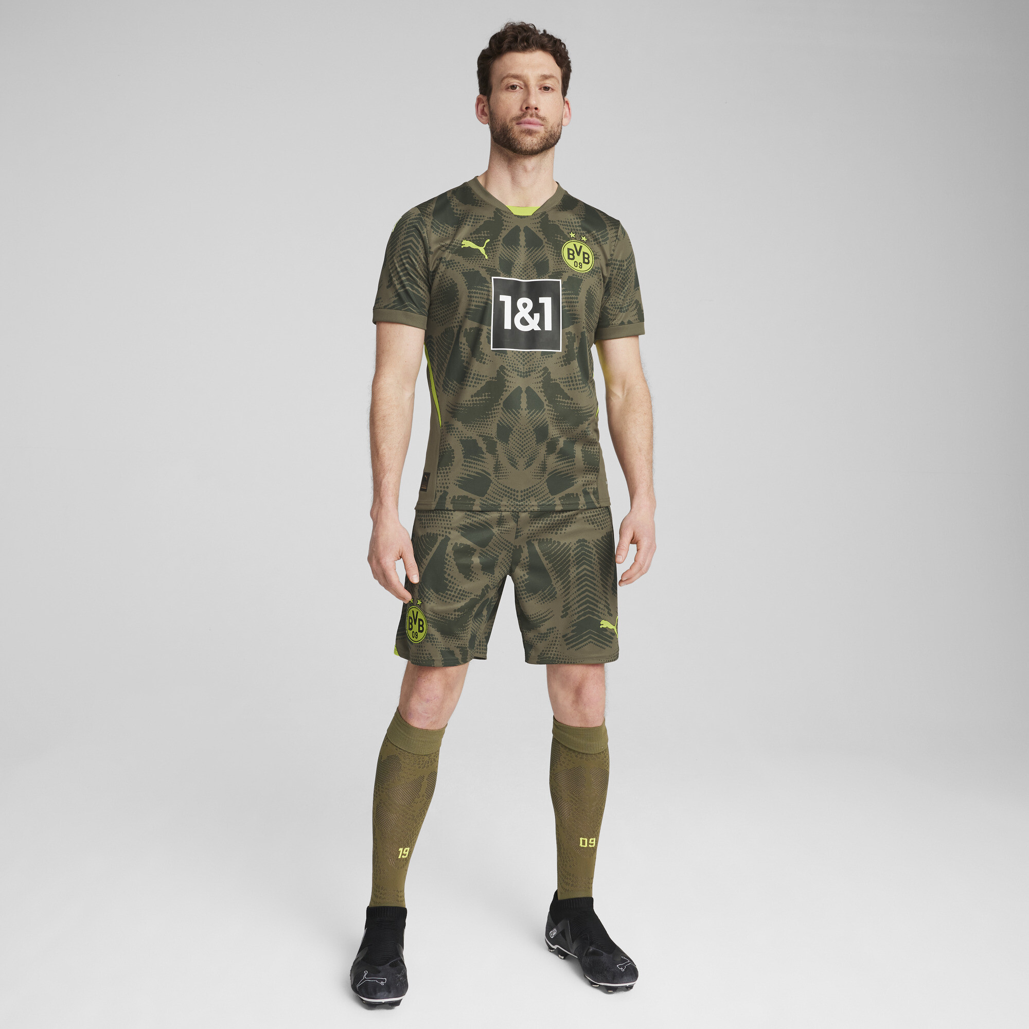 PUMA Borussia Dortmund 24/25 keepersshort voor Heren, Olive Drab-Myrtle