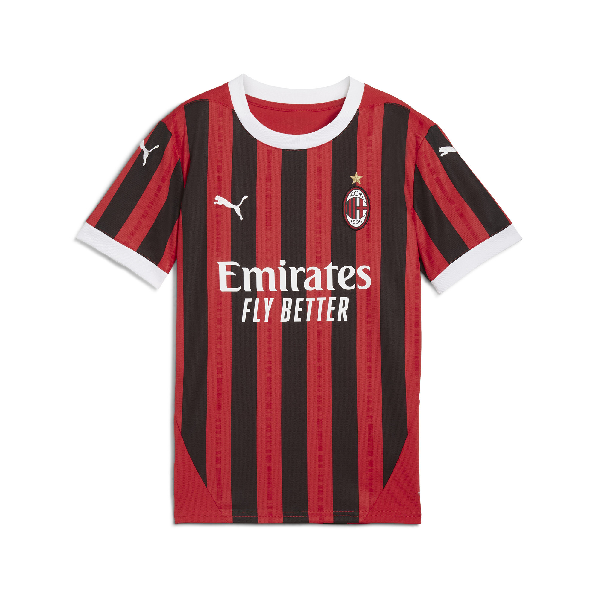 PUMA AC Milan 24/25 Home Jersey In Red, Size 11-12 Youth, Polyester