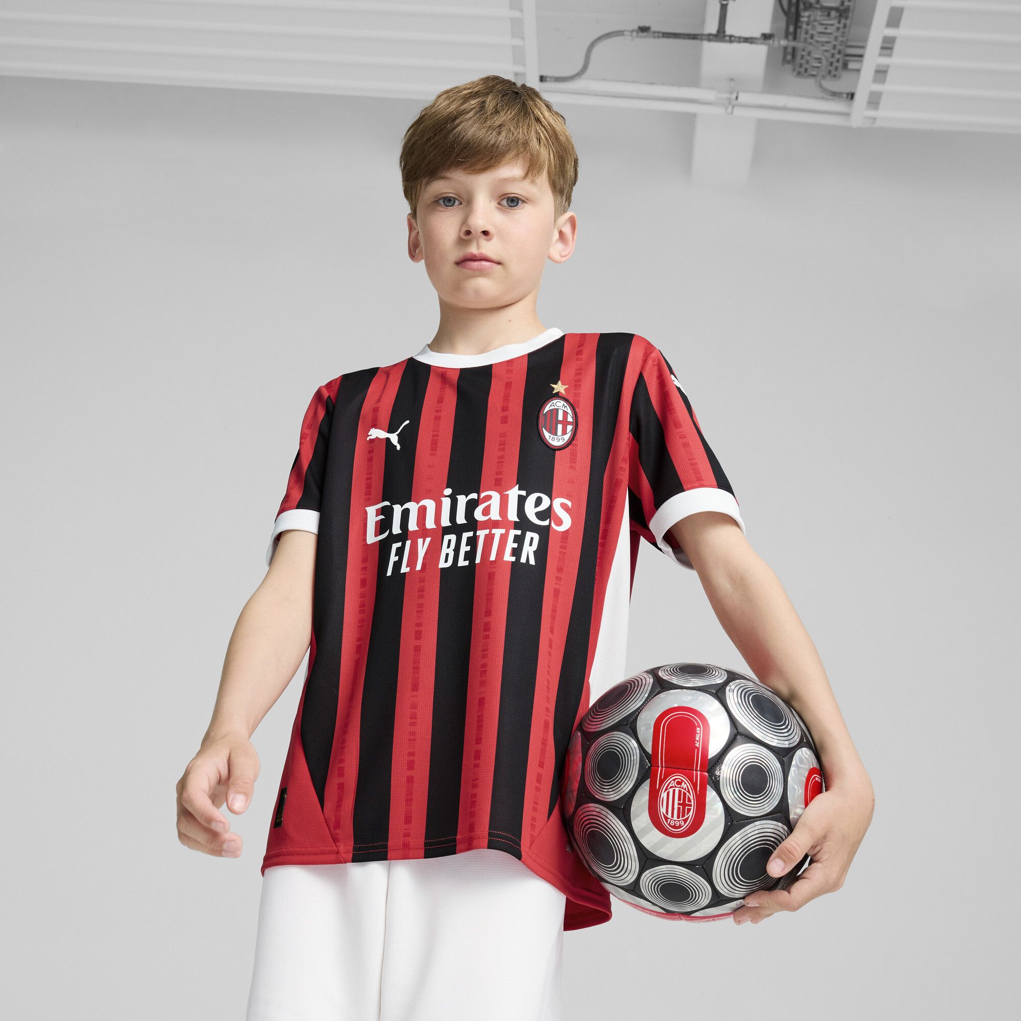 Puma AC Milan 24/25 Heimtrikot Teenager Für Für Kinder | Mit Print | Red/Black | Größe: 11-12Y