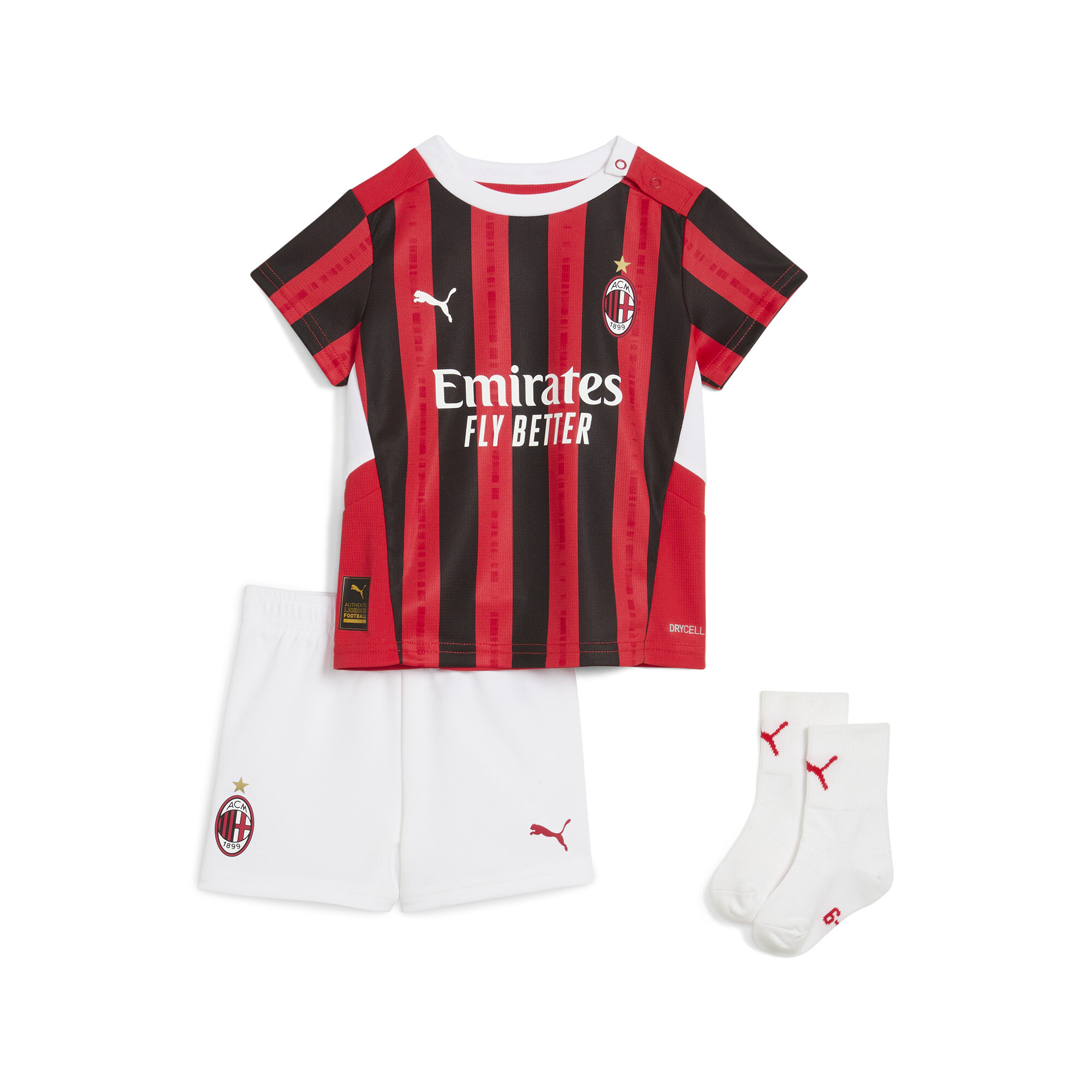 Puma AC Milan 24/25 Heimtrikot Baby-Kit Kleinkinder | Mit Print | Red/Black | Größe: 4-6M