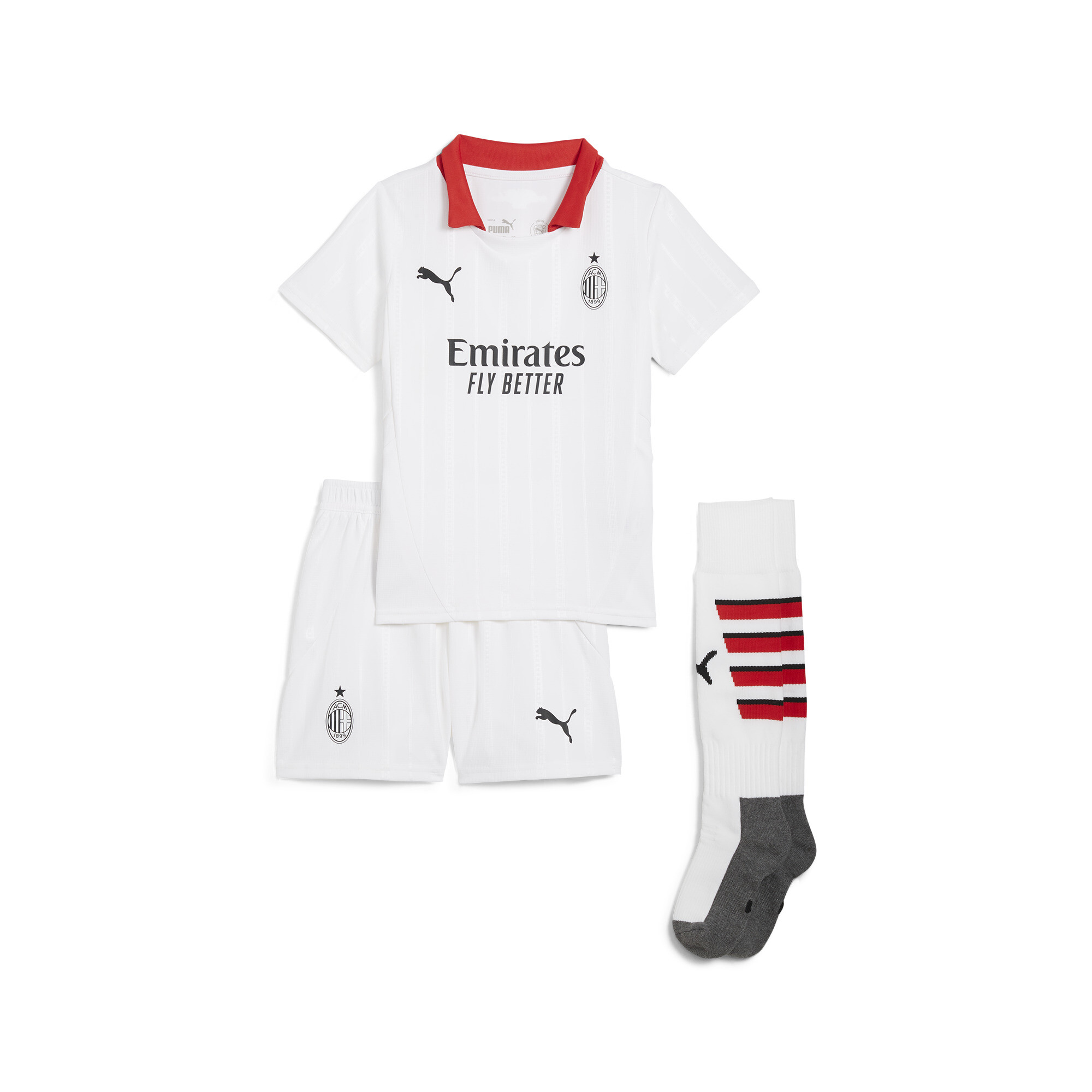 Puma AC Milan 24/25 Auswärtstrikot Mini-Kit Kinder | Mit Plain | White | Größe: 3-4Y