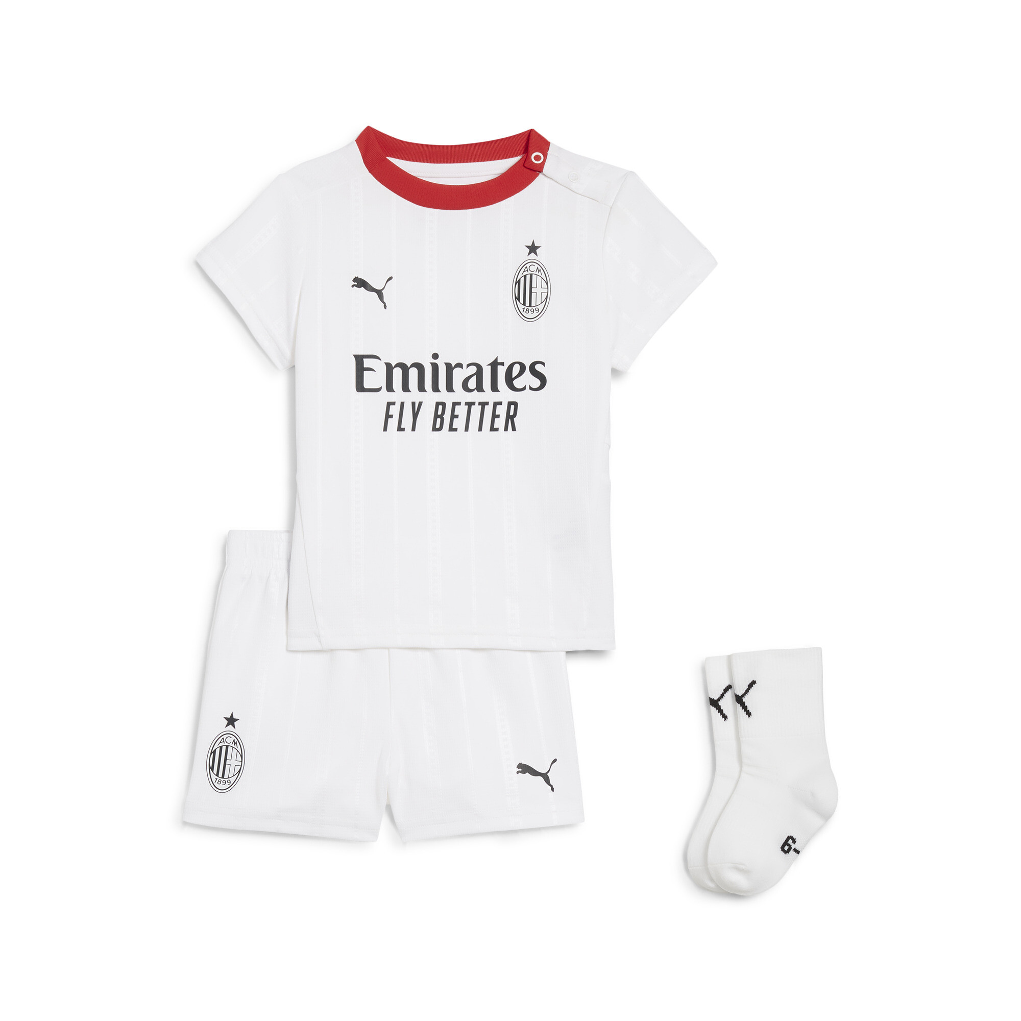 Puma AC Milan 24/25 Auswärtstrikot Baby-Kit Kleinkinder | Mit Plain | White | Größe: 9-12M