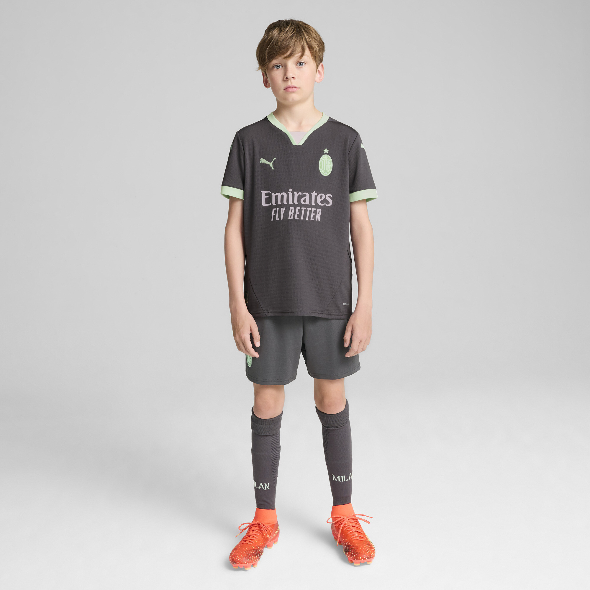 Puma AC Milan 24/25 Third Jersey Youth, Gray, Size 7-8Y, Clothing