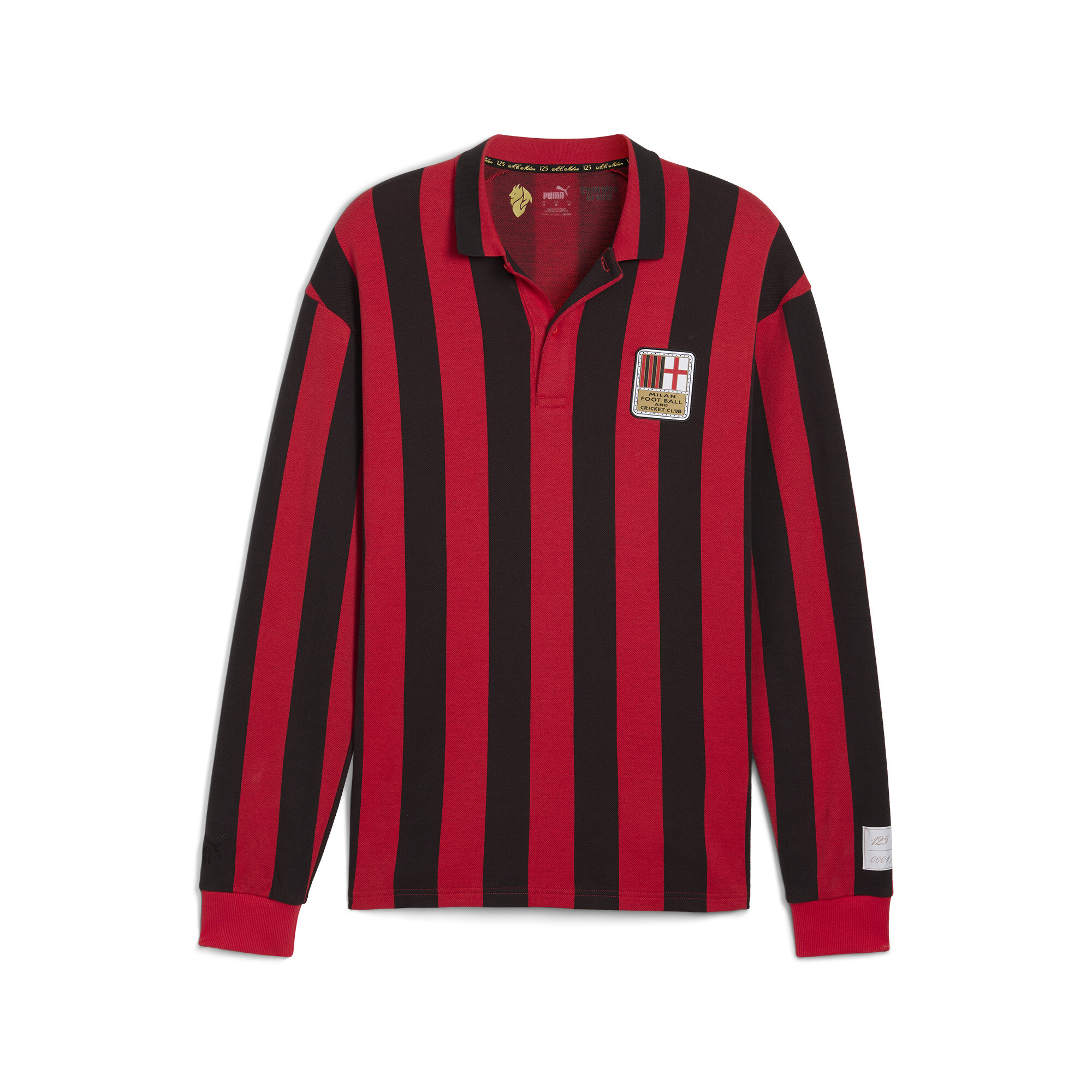 Men's Puma AC Milan 125th Anniversary Retro Jersey, Black, Size 3XL, Clothing