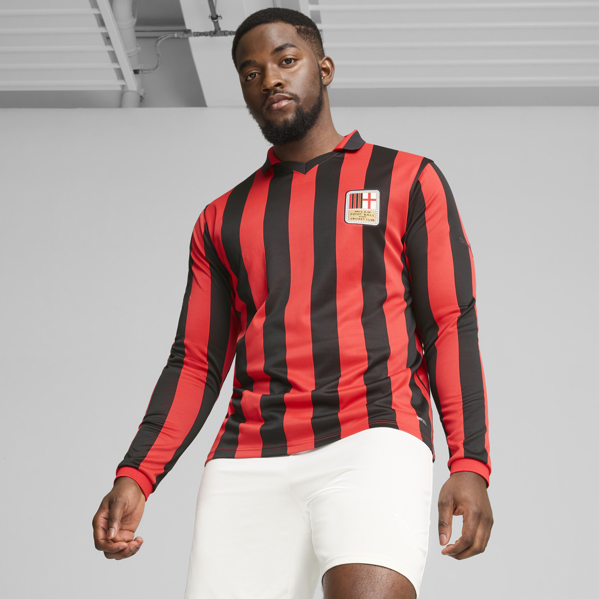 Puma AC Milan 125th Anniversary Authentic Trikot Herren | Mit Striped | Black/Red | Größe: 3XL