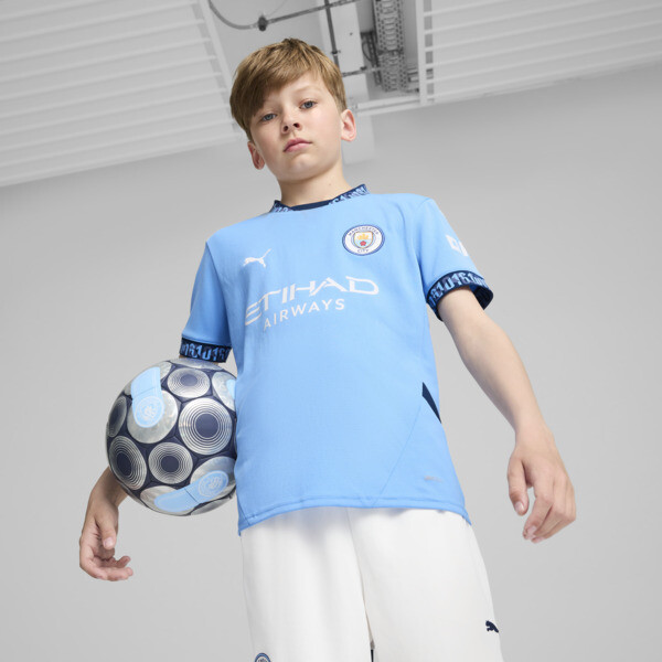 Camiseta PUMA local Manchester City 24/25 juvenil En Team Light Azul/Marine Azul