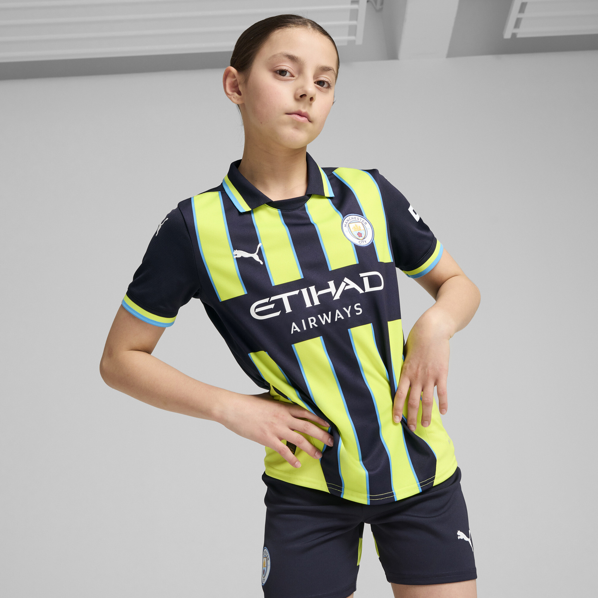 Puma Manchester City 24/25 Auswärtstrikot Teenager Für Für Kinder | Navy/Yellow Glow | Größe: 13-14Y