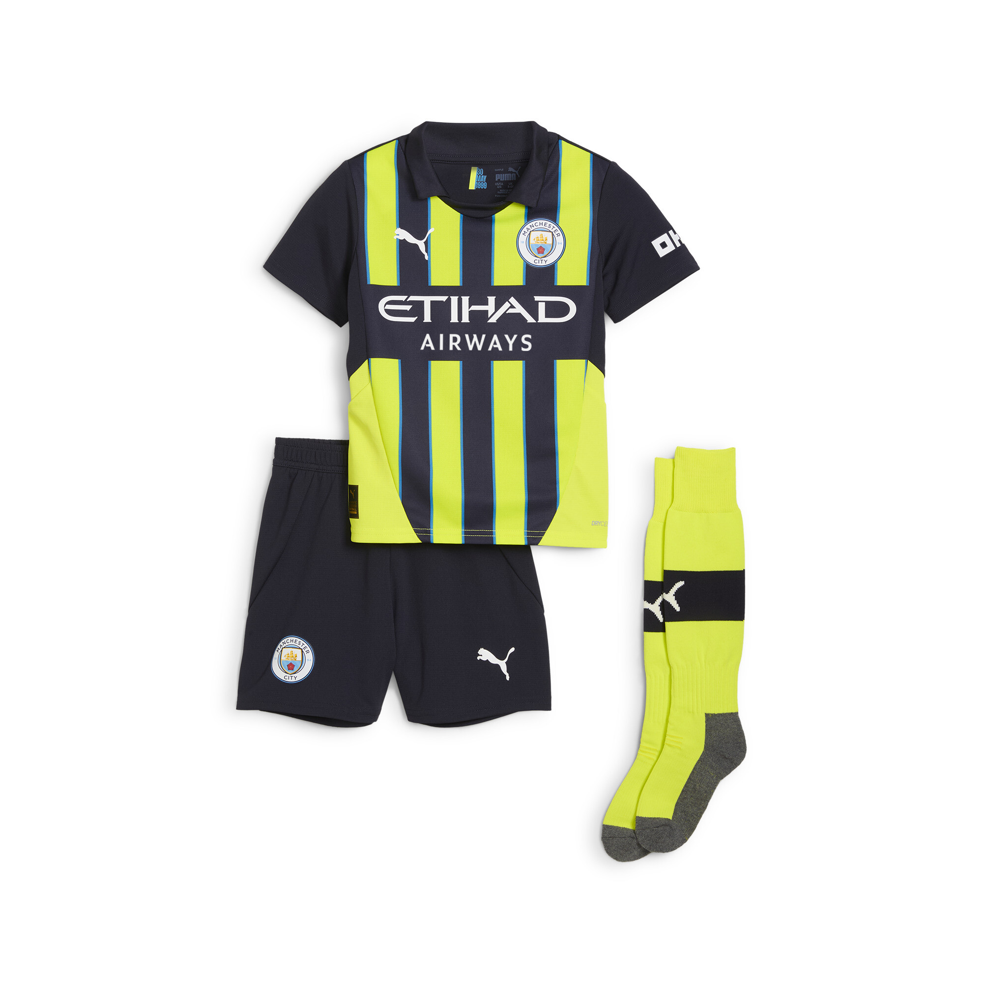 Puma Manchester City 24/25 Auswärtstrikot Mini-Kit Kinder | Navy/Yellow Glow | Größe: 3-4Y