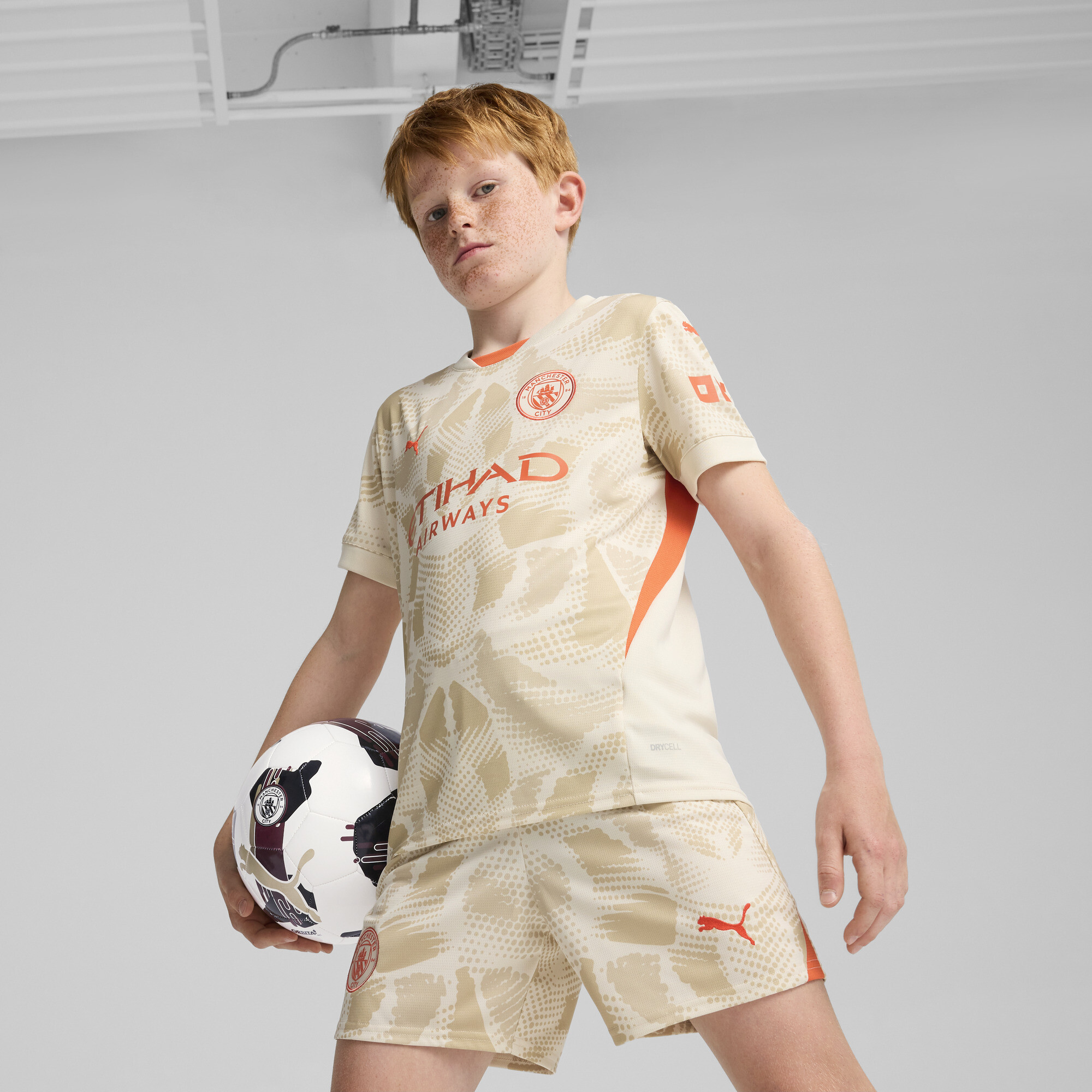 Puma Manchester City 24/25 Kurzärmliges Torwarttrikot Teenager Für Für Kinder | Alpine Snow/Putty | Größe: 9-10Y