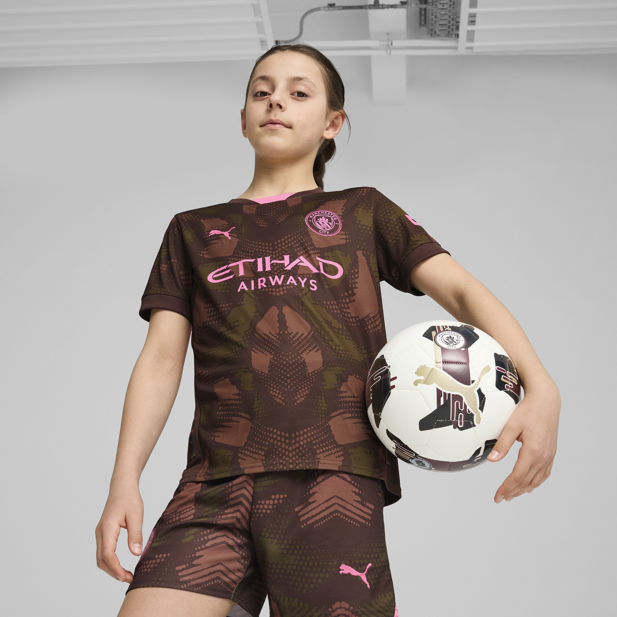 Puma Manchester City 24/25 Kurzärmliges Torwarttrikot Teenager Für Für Kinder | Espresso Brown/Wild Willow | Größe: 9-10...