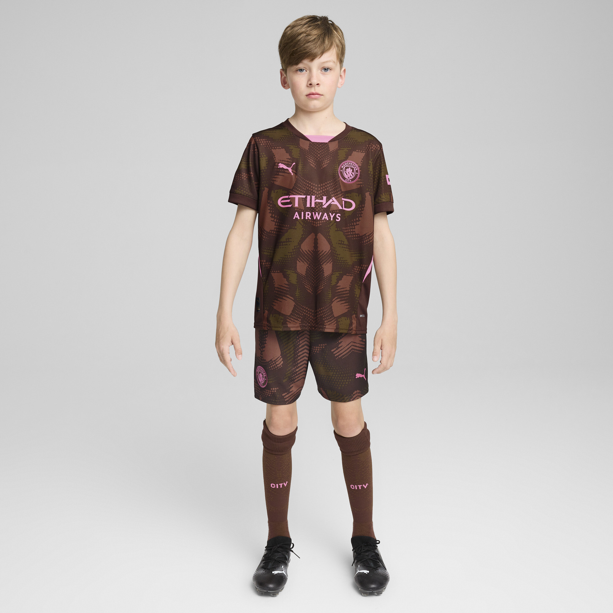 Puma Manchester City 24/25 Goalkeeper Short Sleeve Jersey Youth, Brown, Size 7-8Y, Clothing