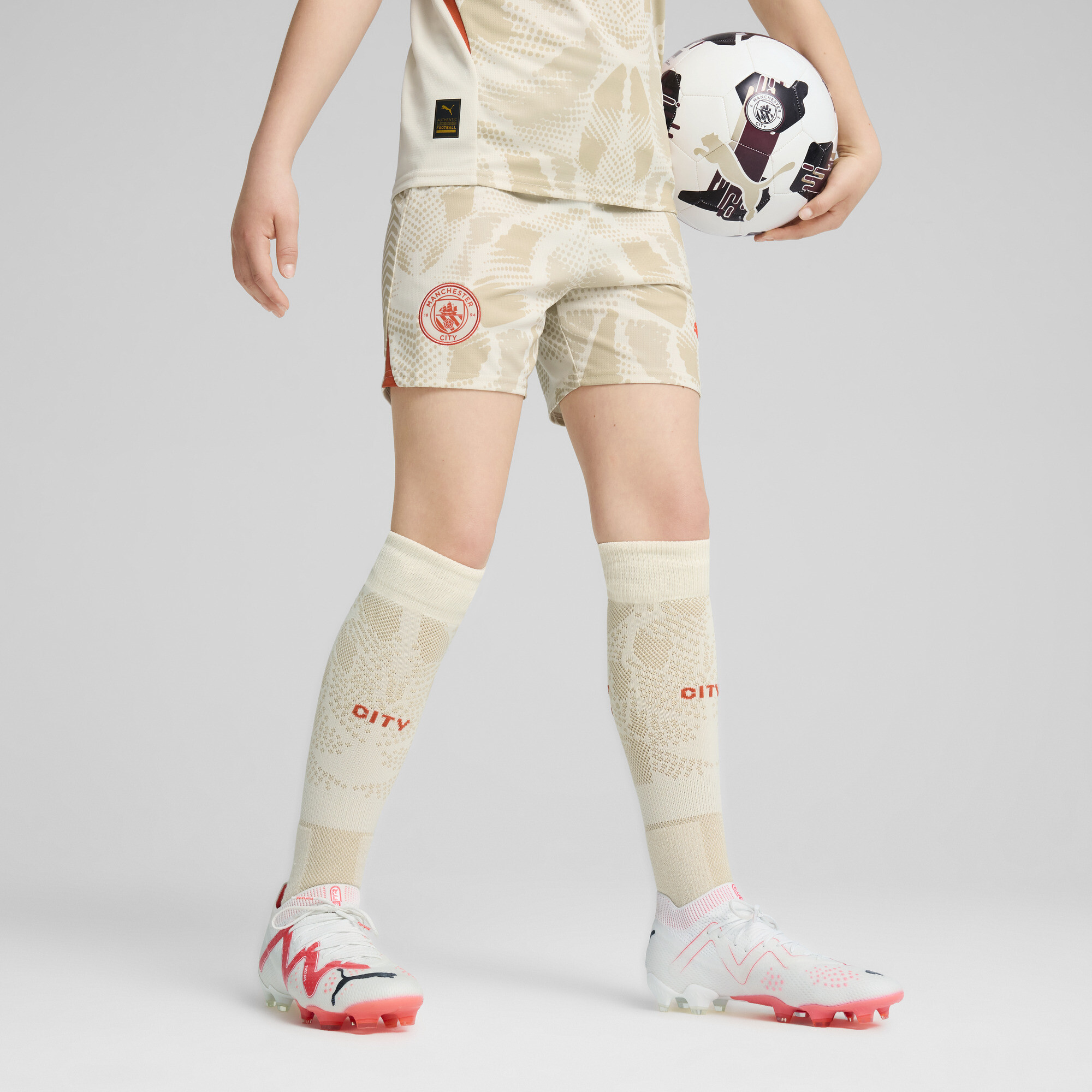 Puma Manchester City 24/25 Torwartshorts Teenager Für Für Kinder | Alpine Snow/Putty | Größe: 15-16Y