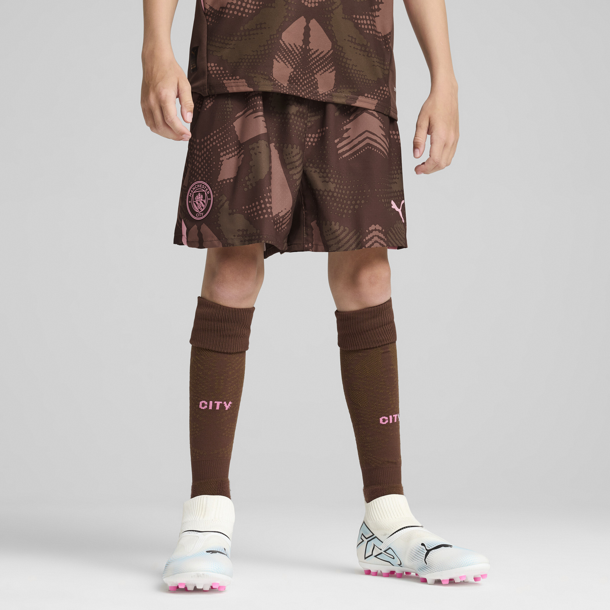 Puma Manchester City 24/25 Torwartshorts Teenager Für Für Kinder | Espresso Brown/Wild Willow | Größe: 7-8Y