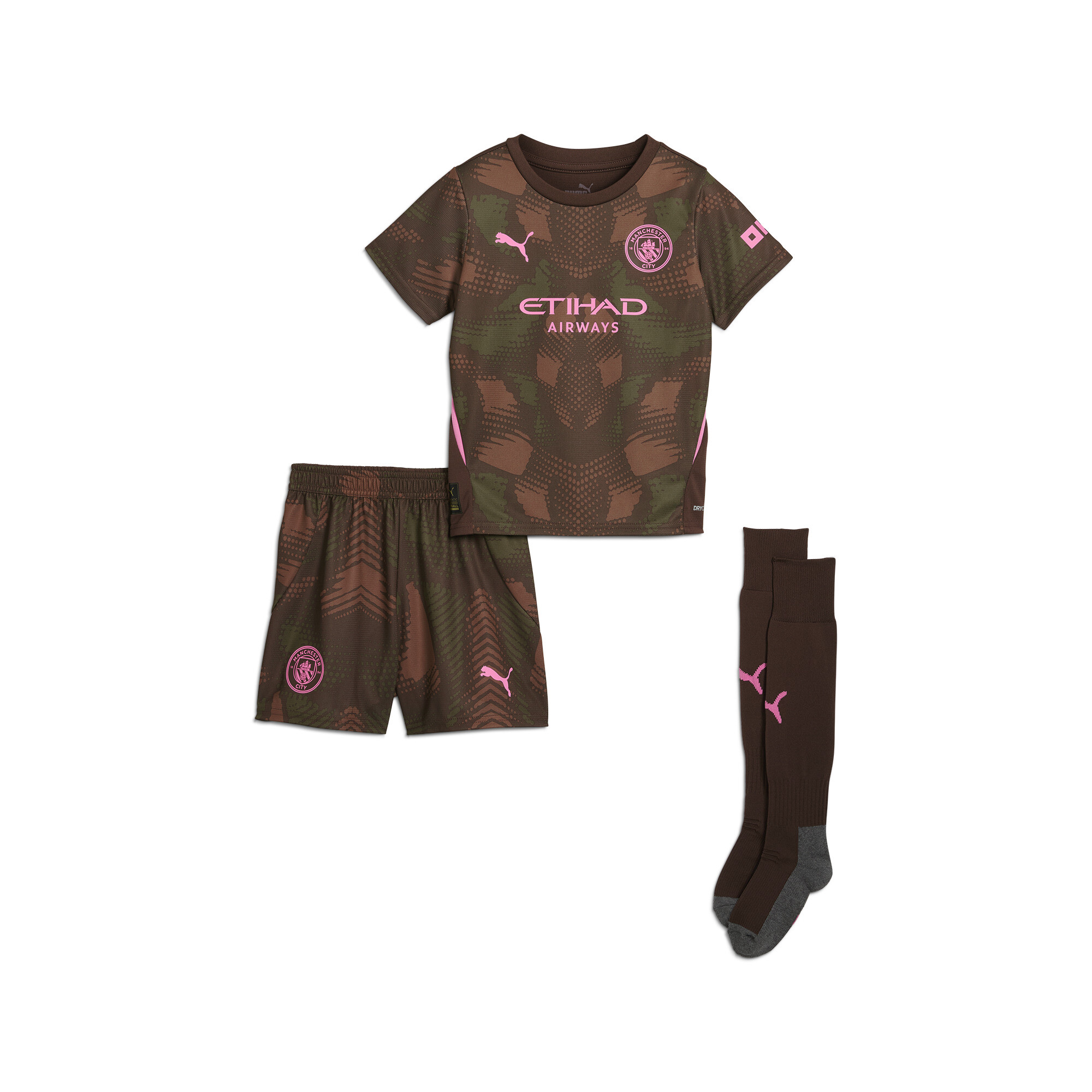 Puma Manchester City 24/25 Torwarttrikot Minikit Kinder | Espresso Brown/Wild Willow | Größe: 5-6Y