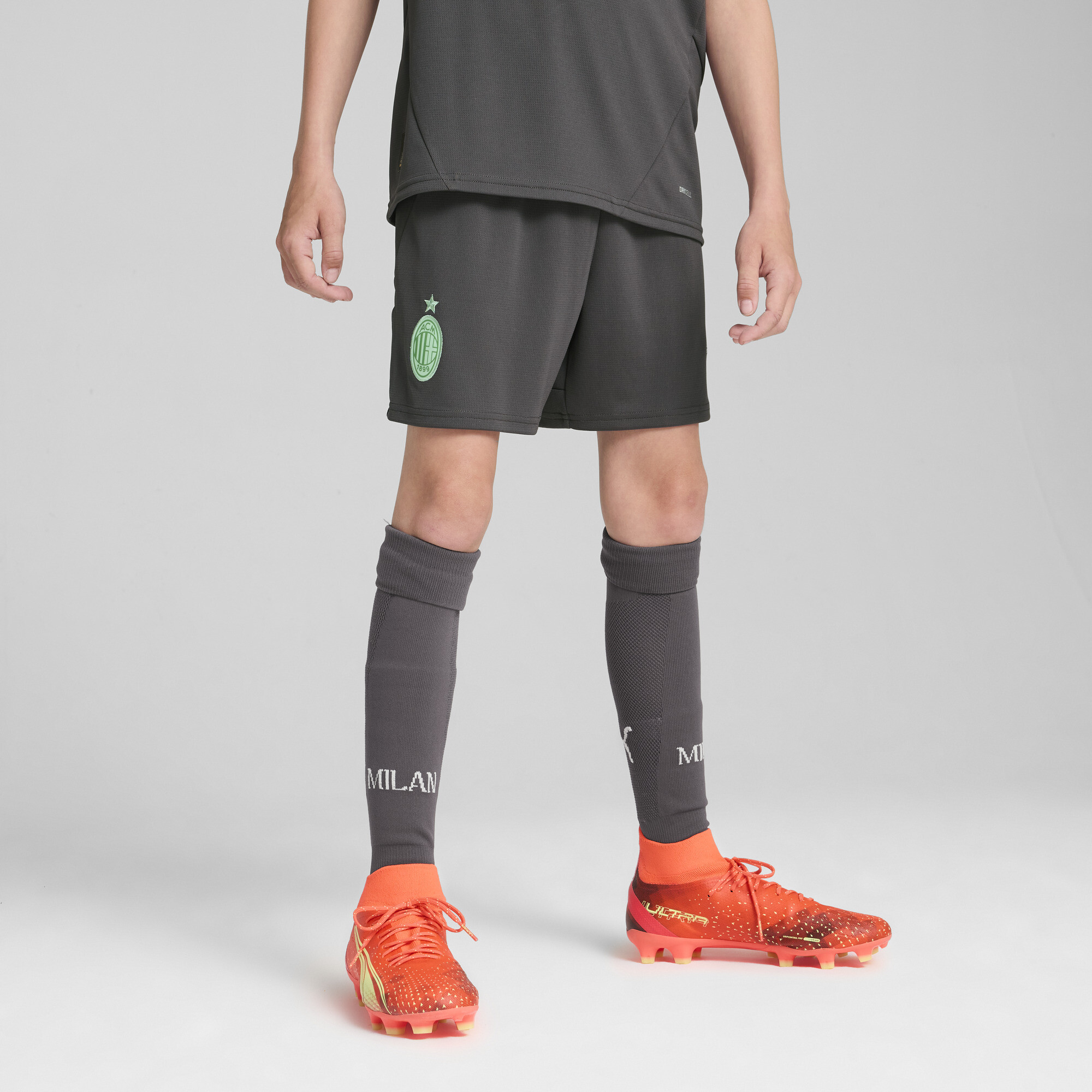 Puma AC Milan 24/25 Shorts Teenager Für Für Kinder | Shadow Gray/Fresh Mint | Größe: 7-8Y