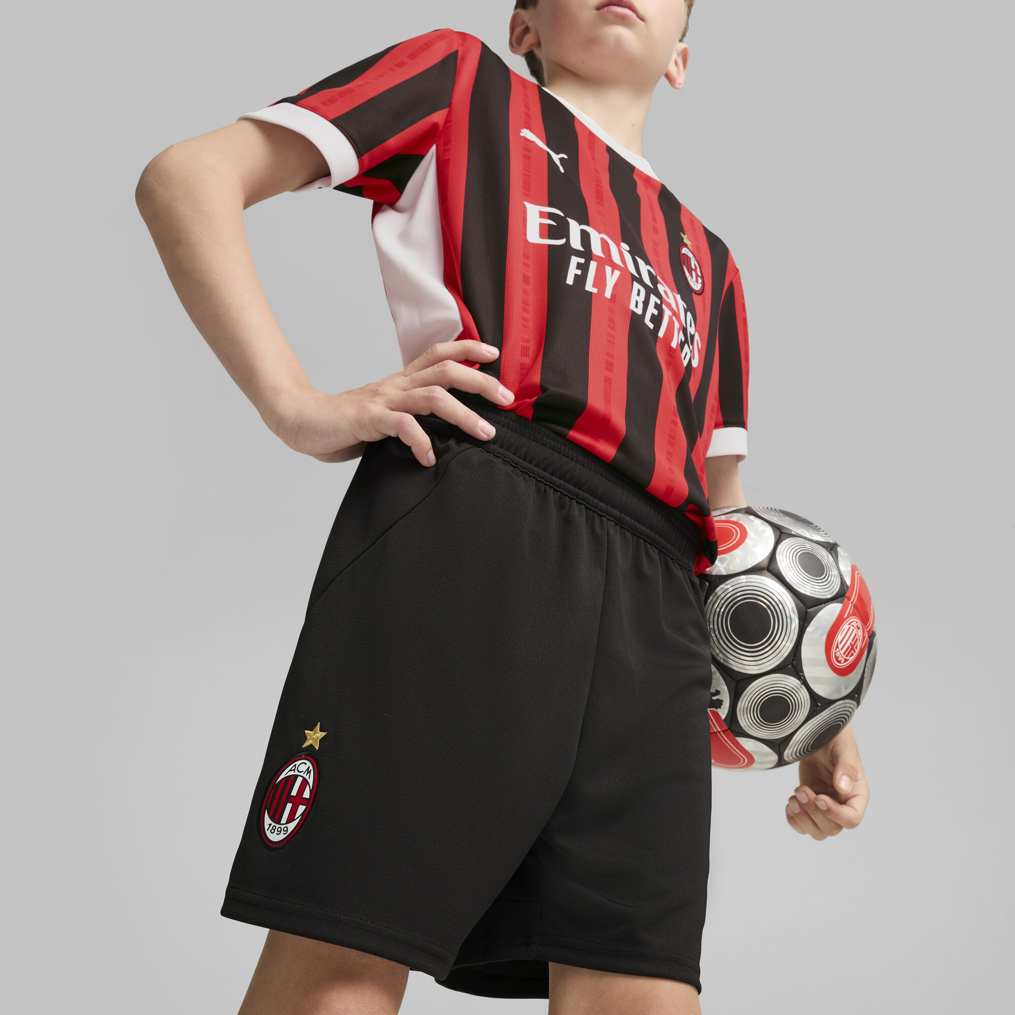 Puma AC Milan 24/25 Shorts Youth, Black, Size 13-14Y, Clothing