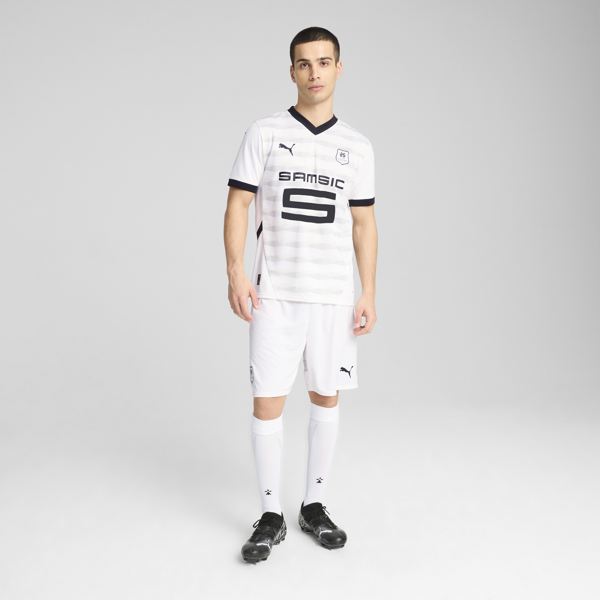 PUMA Stade Rennais F.C. 24/25 short voor Heren, Wit/Zwart