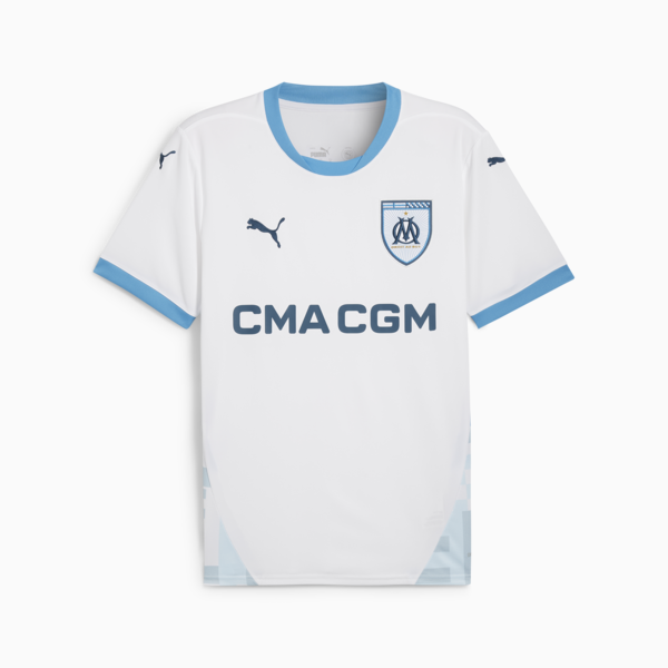 Olympique de Marseille 24/25 Home Jersey Men, PUMA White-Bleu Azur, large-MEX