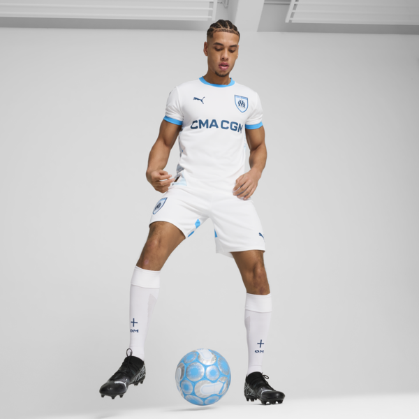 Olympique de Marseille 24/25 Home Jersey Men, PUMA White-Bleu Azur, large-MEX