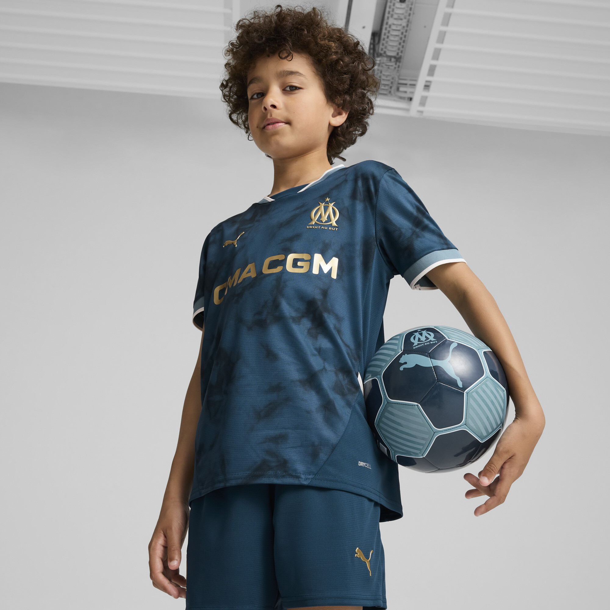 Puma Olympique de Marseille 24/25 Auswärtstrikot Teenager Für Für Kinder | Mit Print | Ocean Tropic/Bold Blue | Größe: 7...