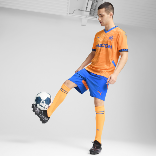 Olympique de Marseille 24/25 Third Jersey Men, Fluro Orange Pes-Cayenne Pepper-Racing Blue, large-MEX