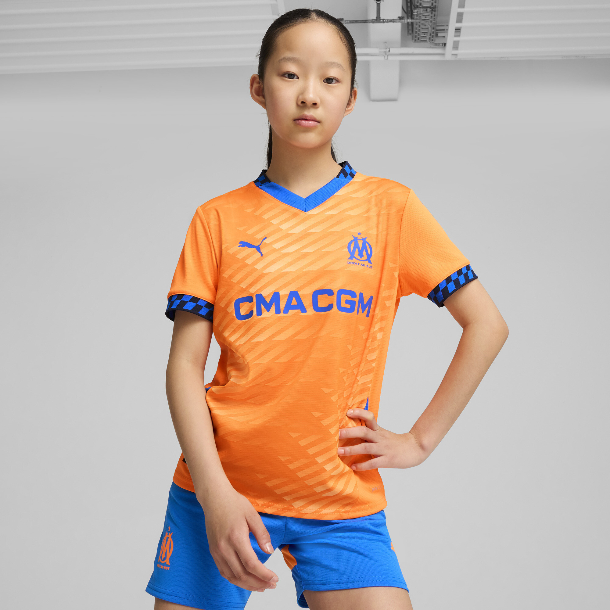 Puma Olympique de Marseille 24/25 Ausweichtrikot Teenager Für Für Kinder | Mit Print | Orange Pes/Cayenne Pepper/Racing ...