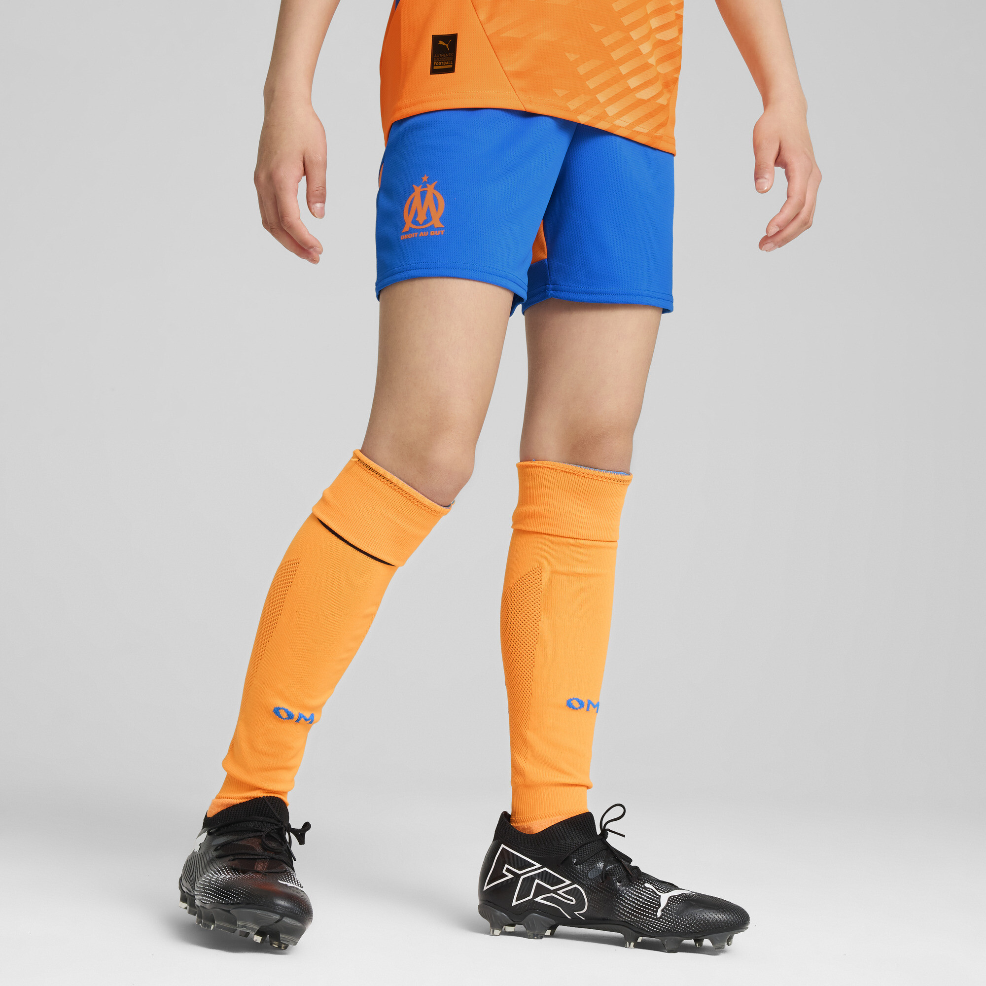 Puma Olympique de Marseille 24/25 Shorts Teenager Für Für Kinder | Mit Color Blocking | Racing Blue/Orange Pes | Größe: ...