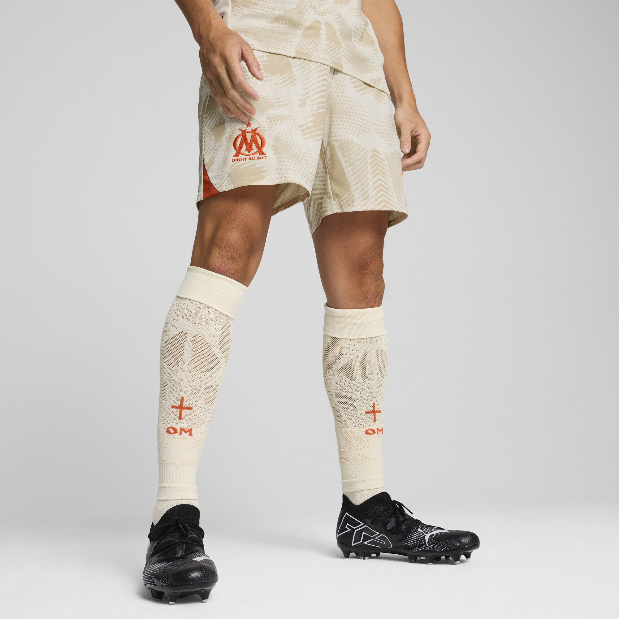 Puma Olympique de Marseille 24/25 Torwartshorts Herren | Mit Print | Alpine Snow/Putty | Größe: S