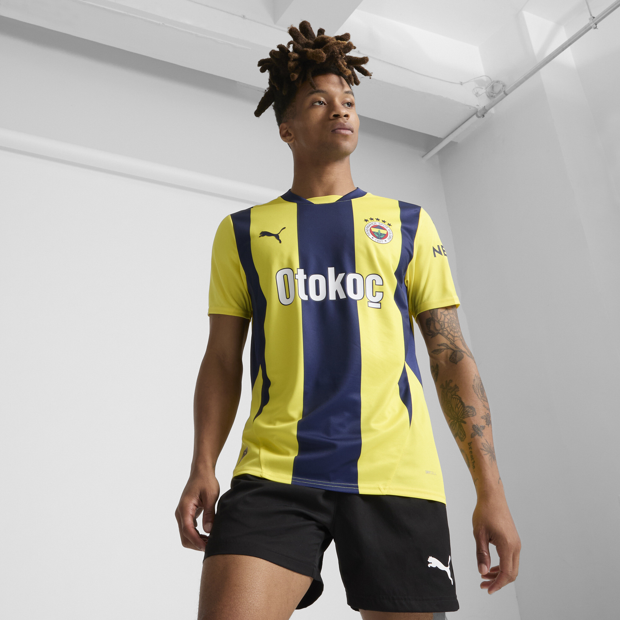 Puma Fenerbahçe SK 24/25 Heimtrikot Herren | Mit Striped | Speed Yellow/Blue Violet | Größe: M