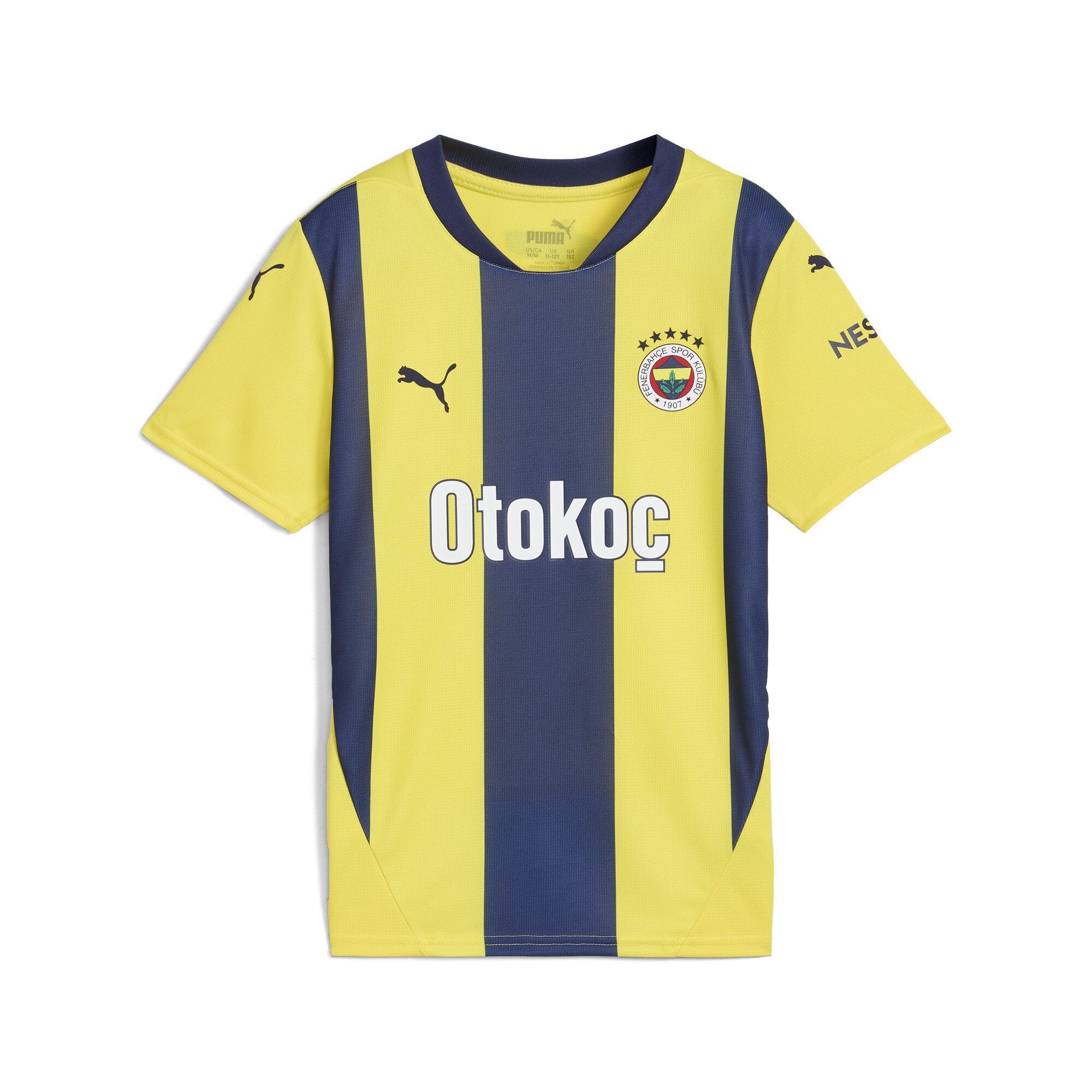 Puma Fenerbahçe SK 24/25 Heimtrikot Teenager Für Für Kinder | Mit Striped | Speed Yellow/Blue Violet | Größe: 11-12Y