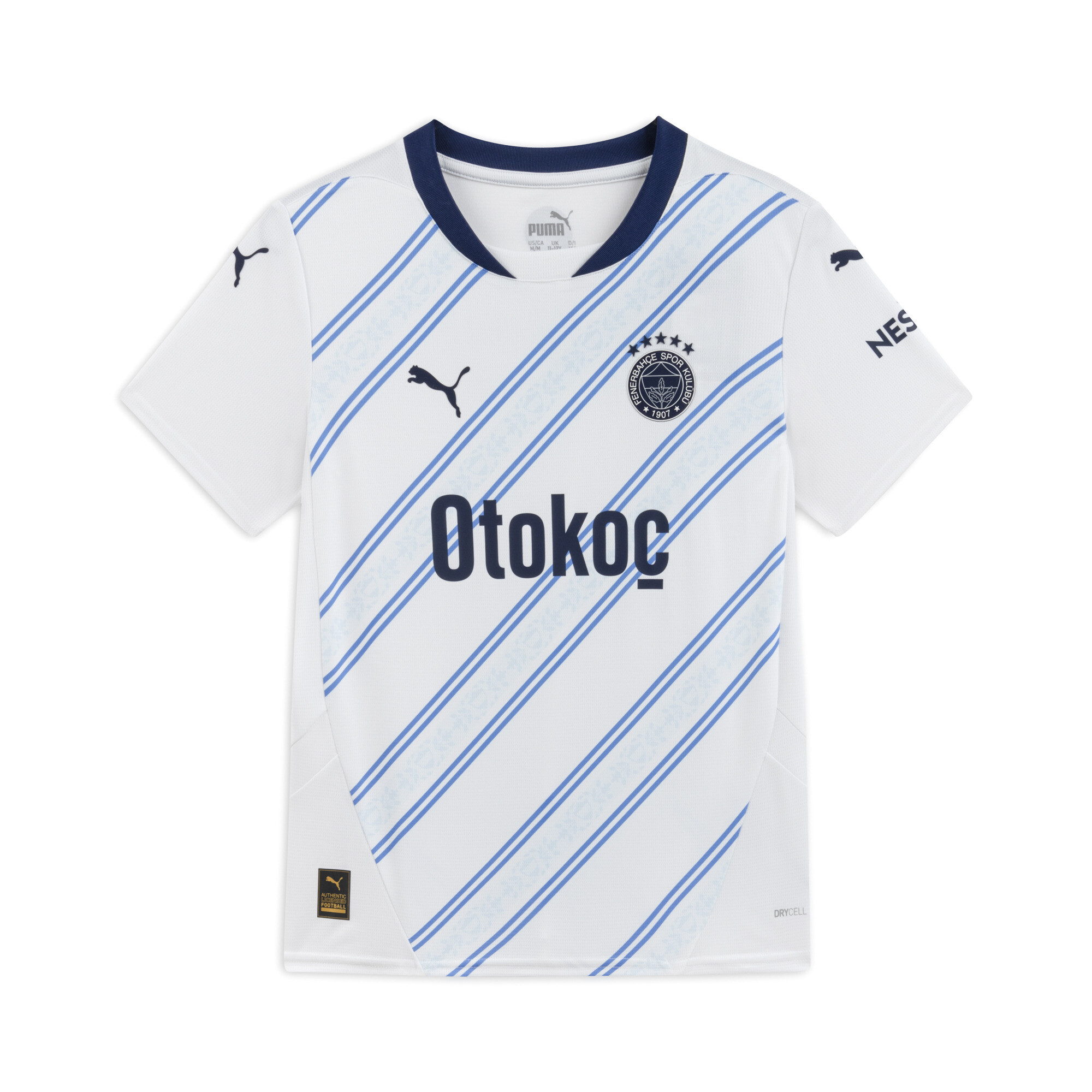 Puma Fenerbahçe SK 24/25 Auswärtstrikot Teenager Für Für Kinder | Mit Other Pattern | White/Dusky Blue | Größe: 13-14Y